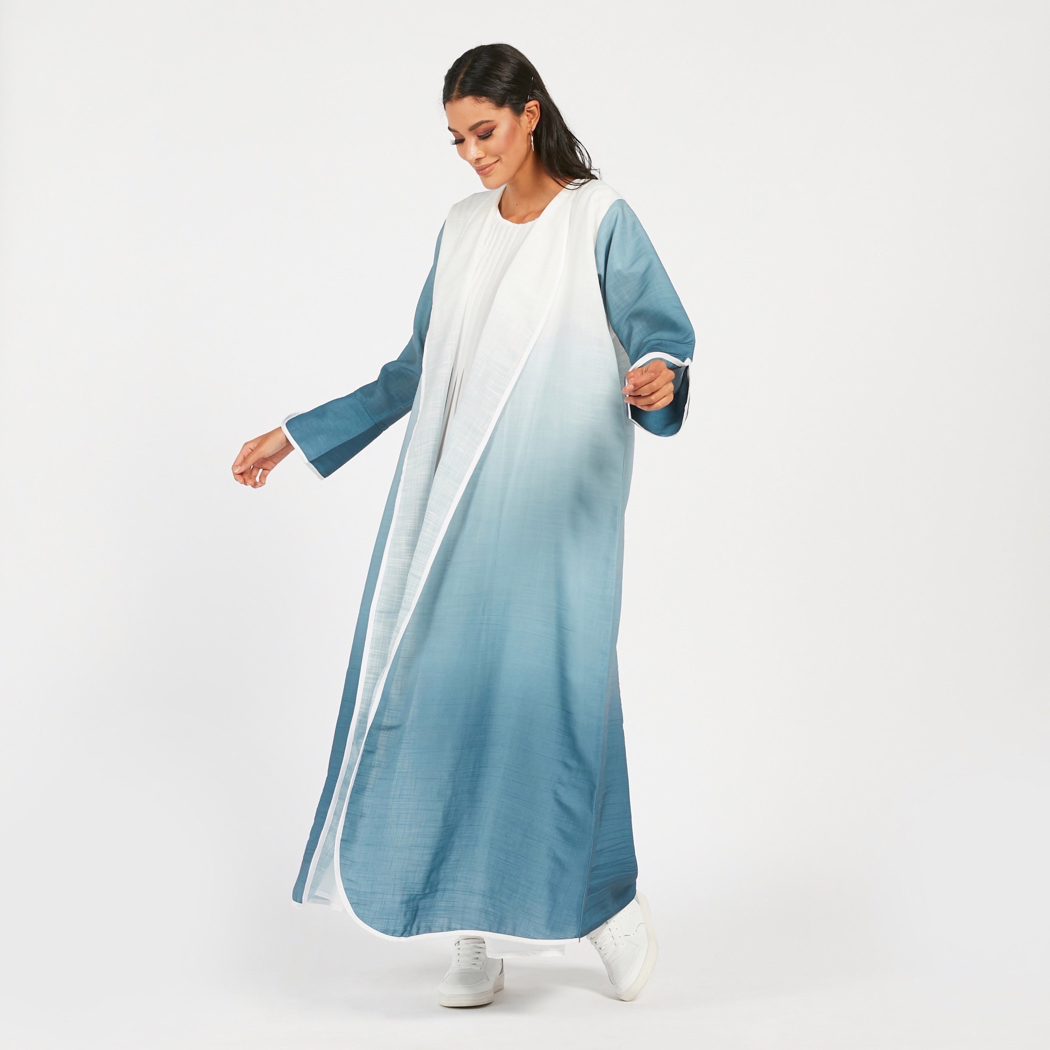 MOiSTREET Ombre Shaded Open Front Abaya-women-arabicclothing-abayas-image-2