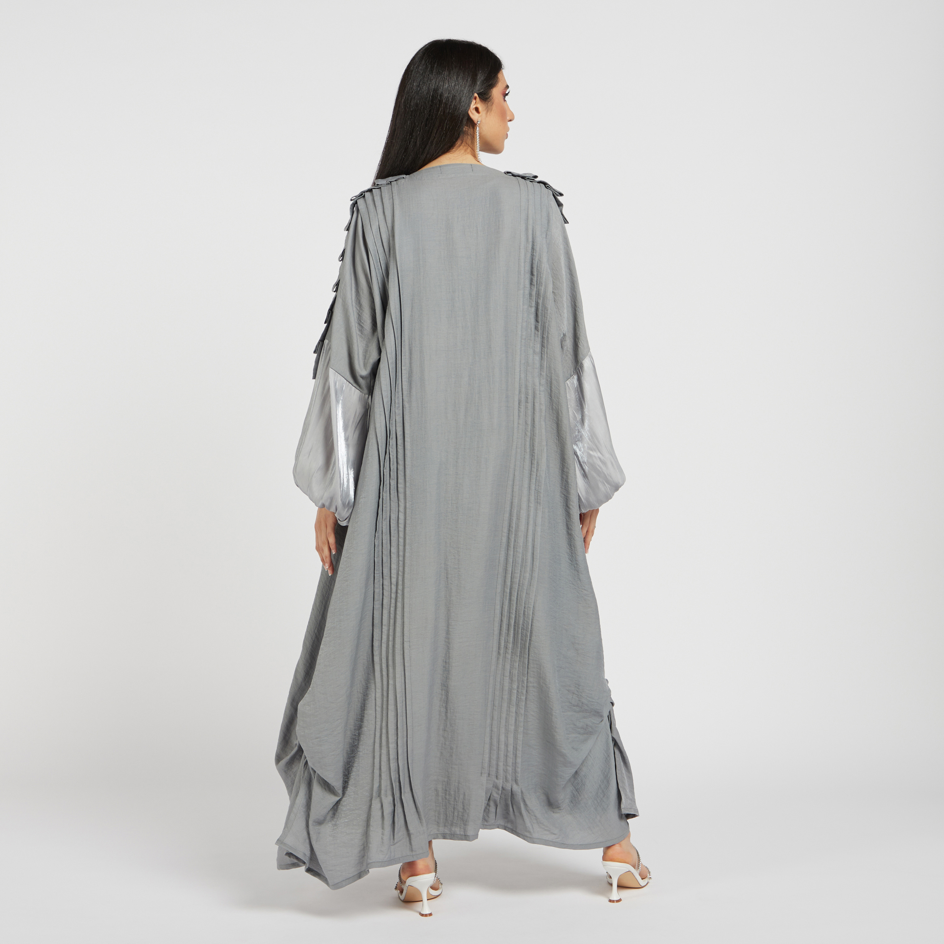 MOiSTREET Solid Open Front Abaya with Long Sleeves and Ruffle Detail-women-arabicclothing-abayas-image-4