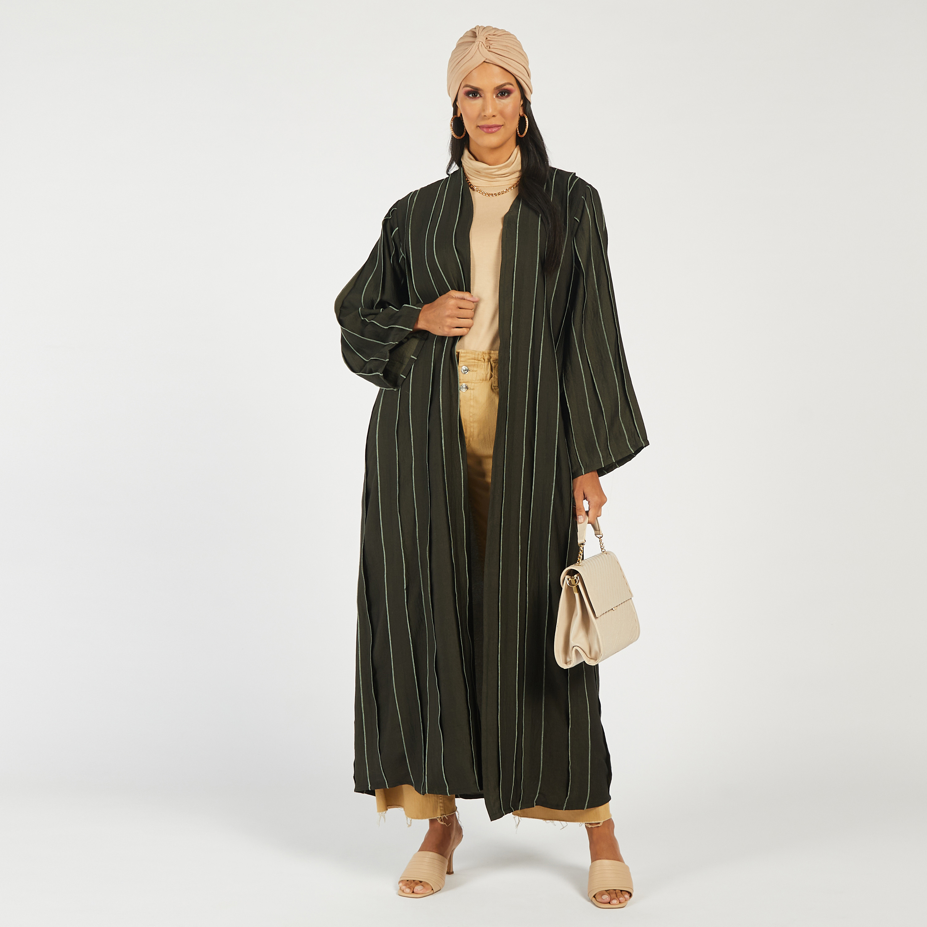 MOiSTREET Striped Open Front Abaya-women-arabicclothing-abayas-image-1