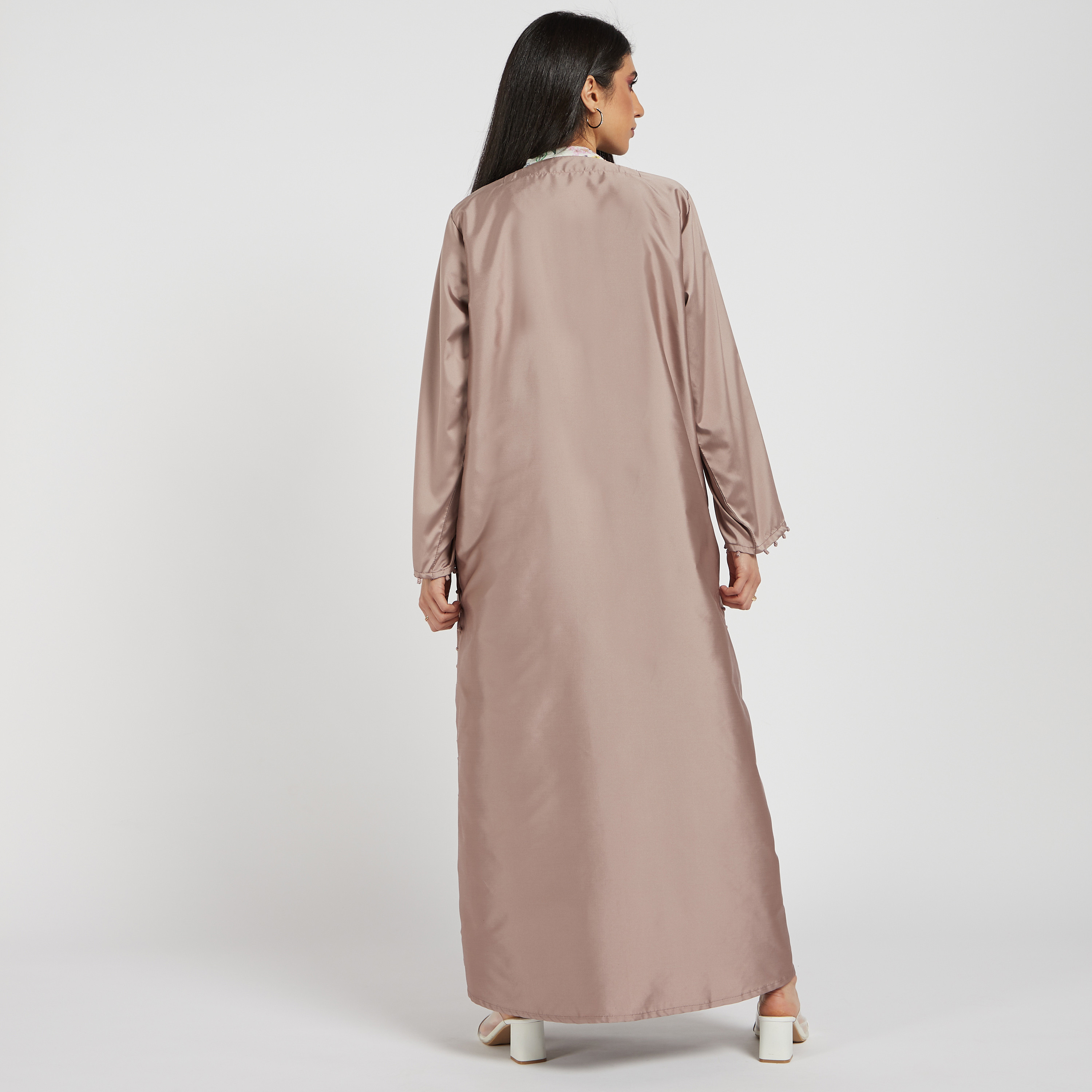 MOiSTREET Solid Open Front Abaya with Long Sleeves-women-arabicclothing-abayas-image-4