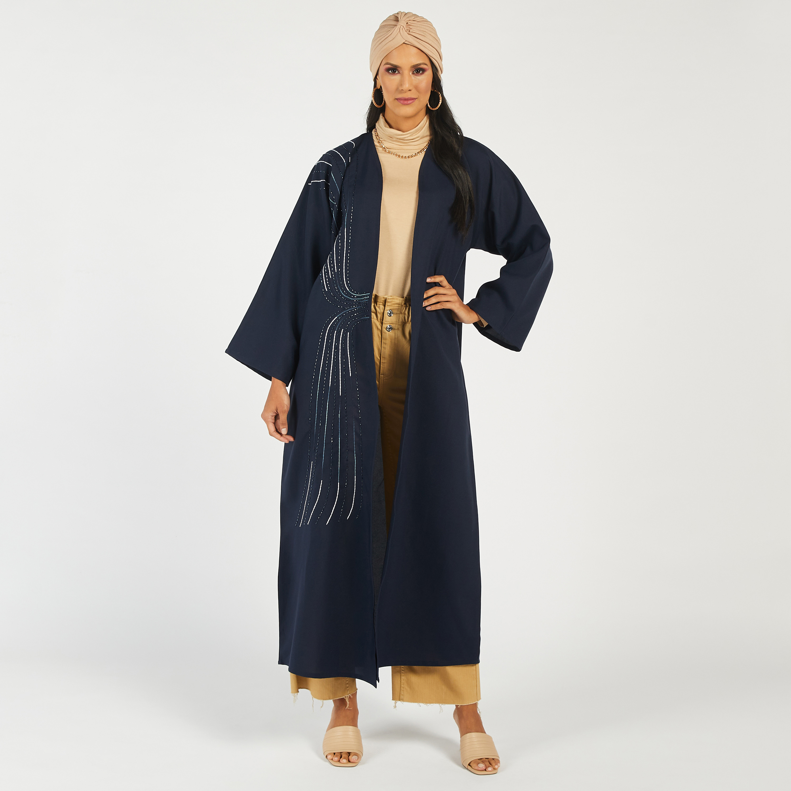 MOiSTREET Embellished Open Front Abaya with Long Sleeves-women-arabicclothing-abayas-image-2