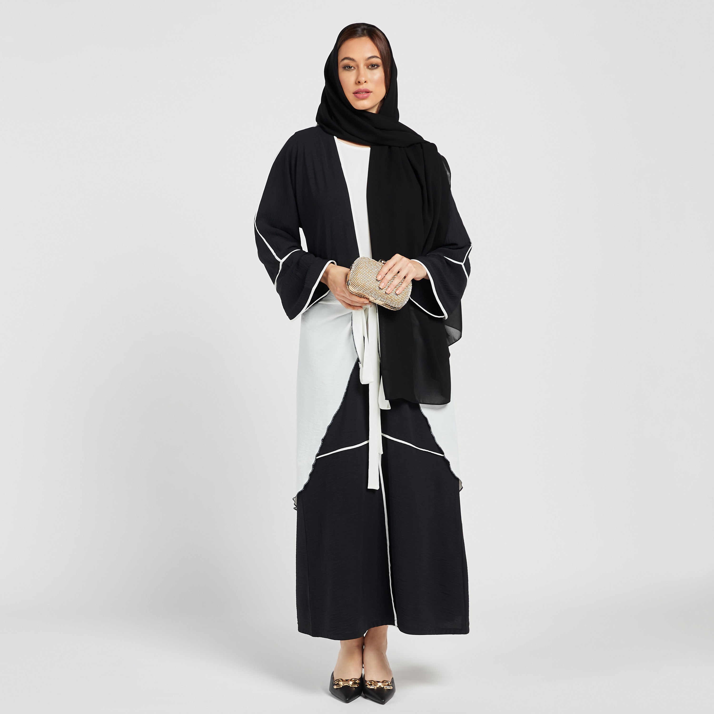MOiSTREET 4-Piece Colourblock Abaya Set-women-arabicclothing-abayas-image-1