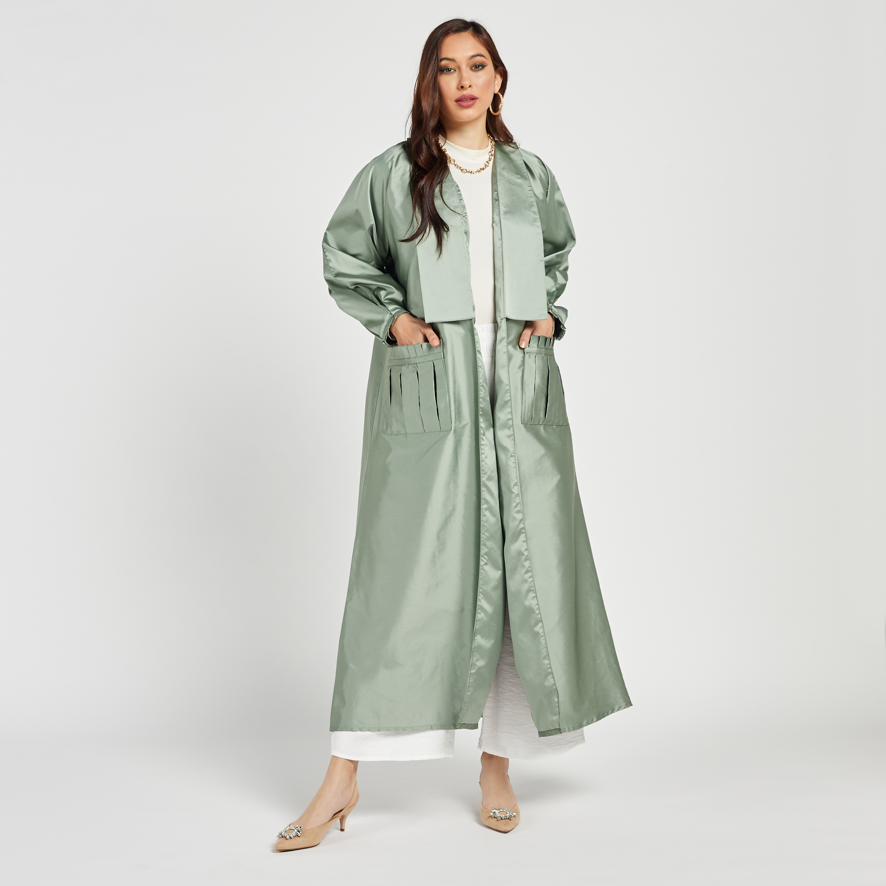 MOiSTREET Solid Open Front Abaya with Pockets-women-arabicclothing-abayas-image-3