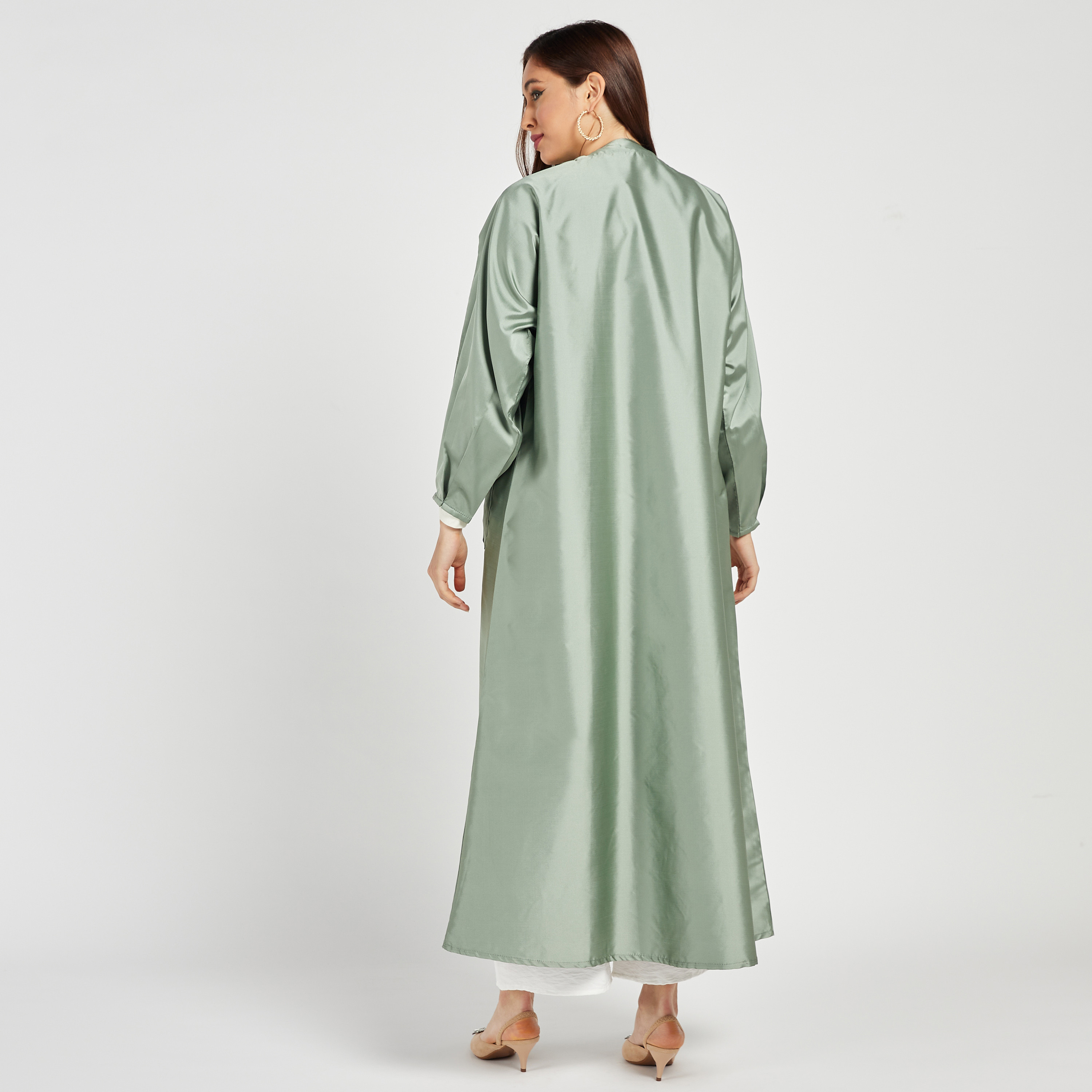 MOiSTREET Solid Open Front Abaya with Pockets-women-arabicclothing-abayas-image-4