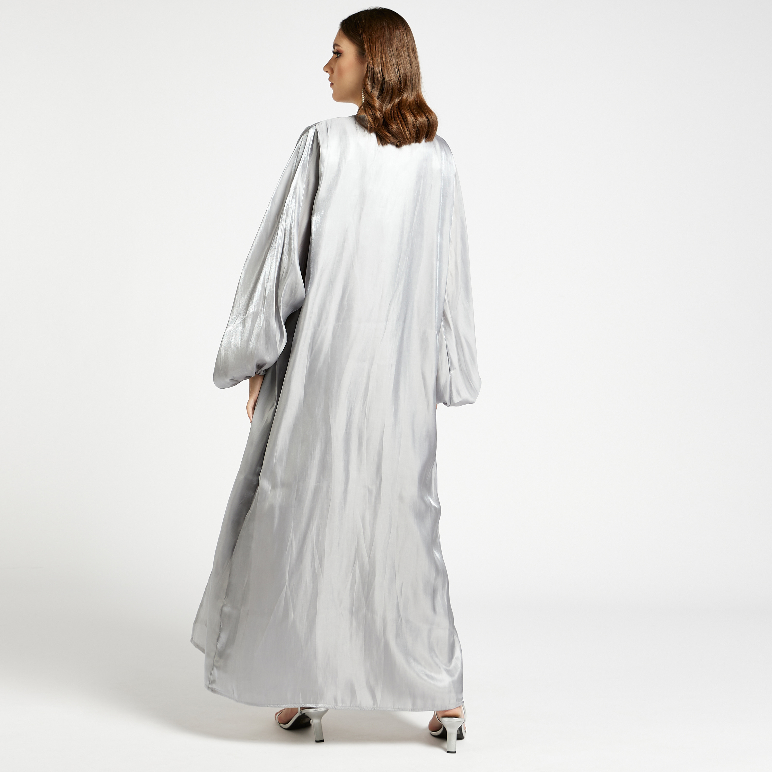 MOiSTREET Set of 3 Solid Open Front Abaya with Bishop Sleeves-women-arabicclothing-abayas-image-5