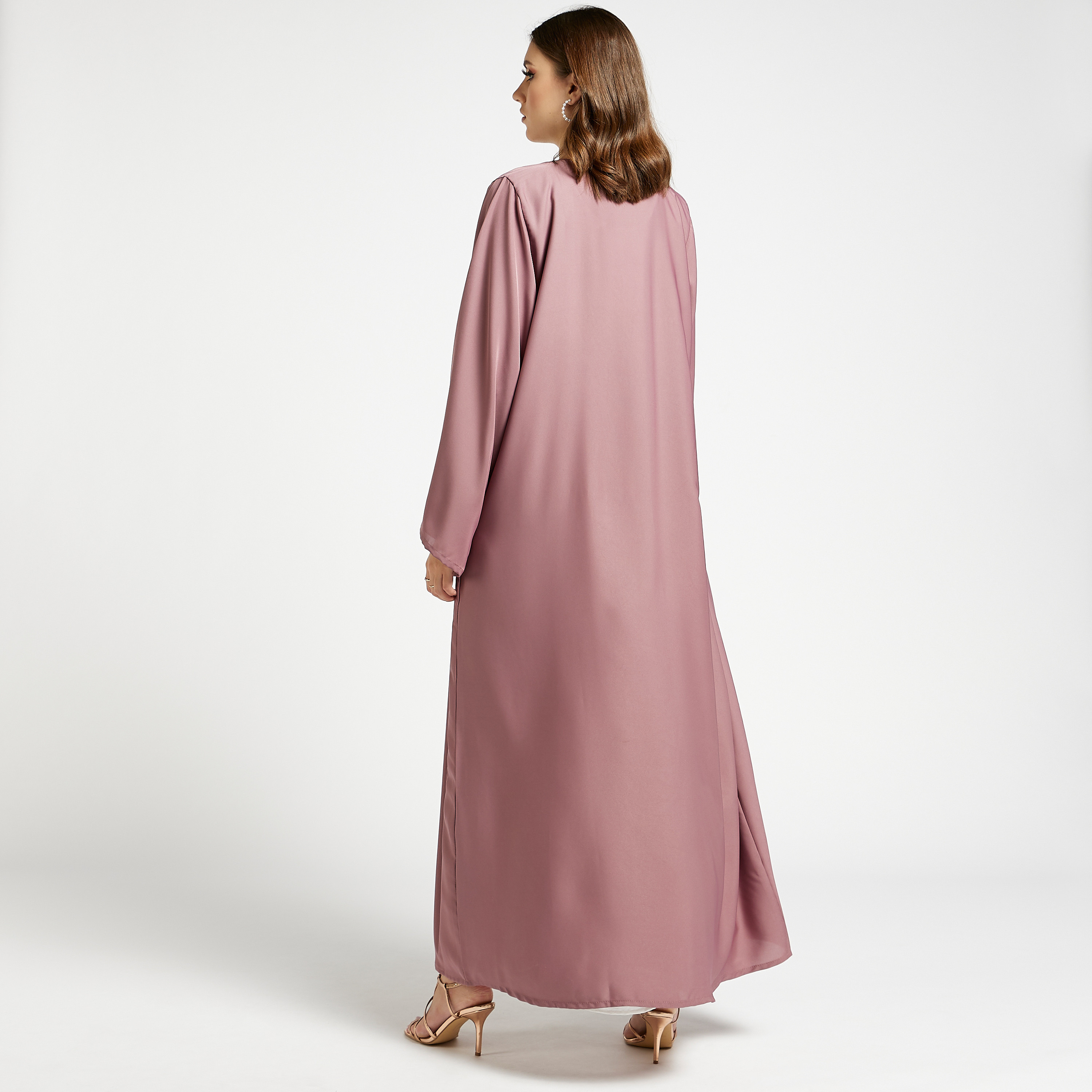 MOiSTREET Set of 3 Embellished Open Front Abaya with Round Neck-women-arabicclothing-abayas-image-5