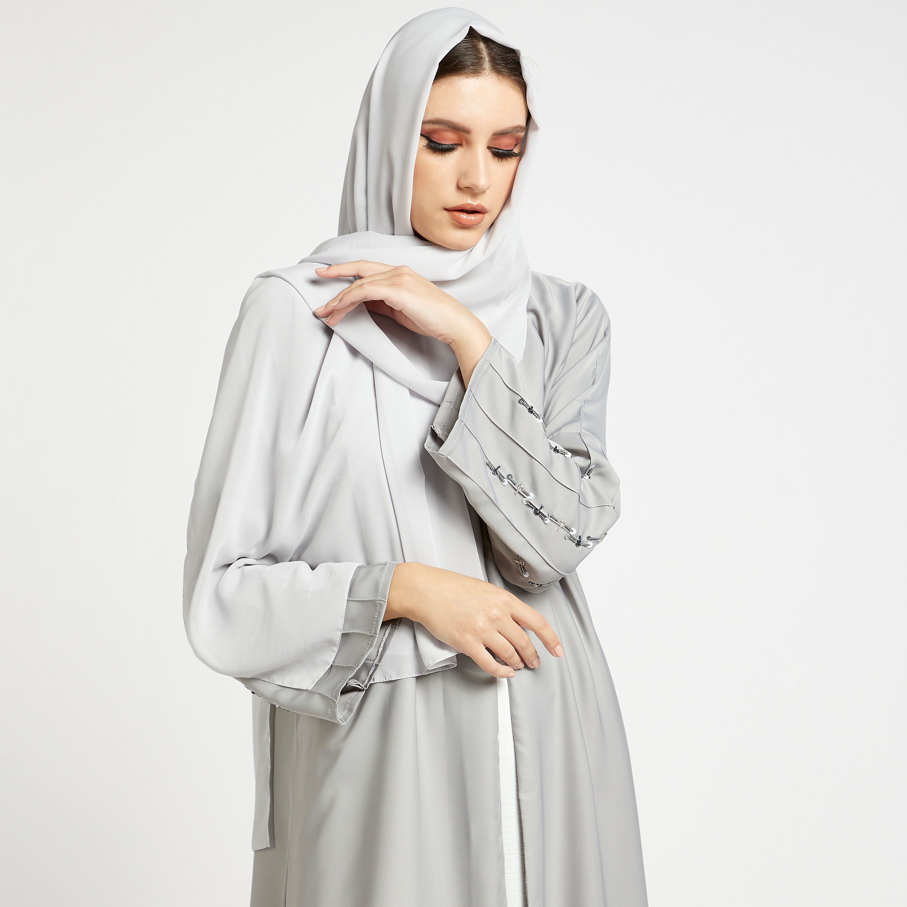 MOiSTREET Set of 3 Embellished Open Front Abaya-women-arabicclothing-abayas-image-3