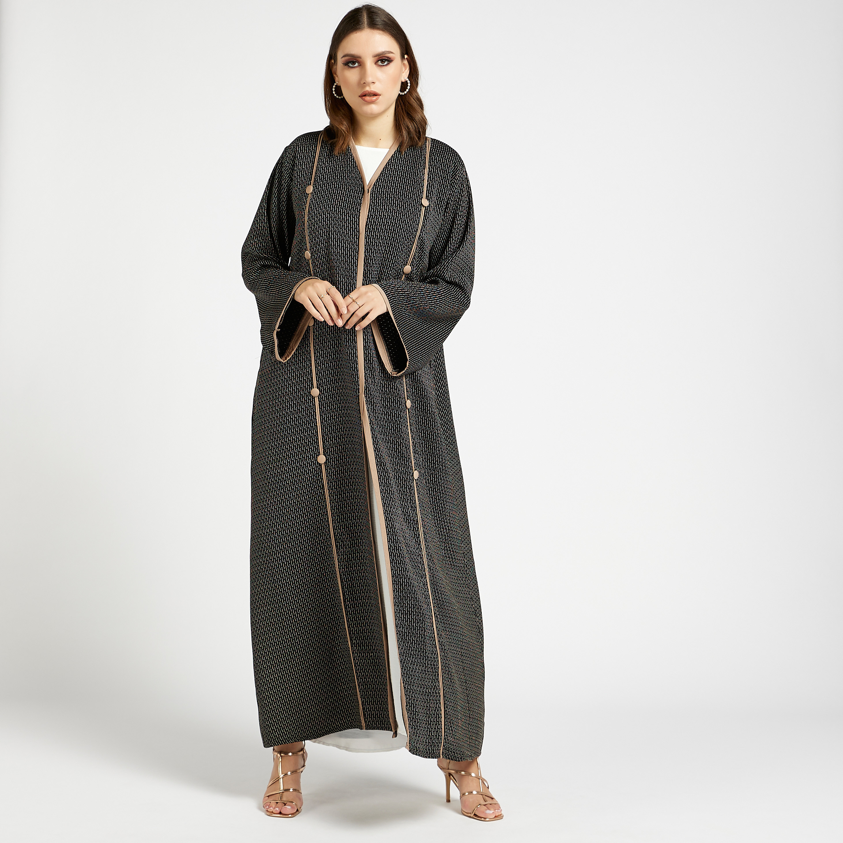 MOiSTREET Embroidered Abaya with V-neck-women-arabicclothing-abayas-image-1