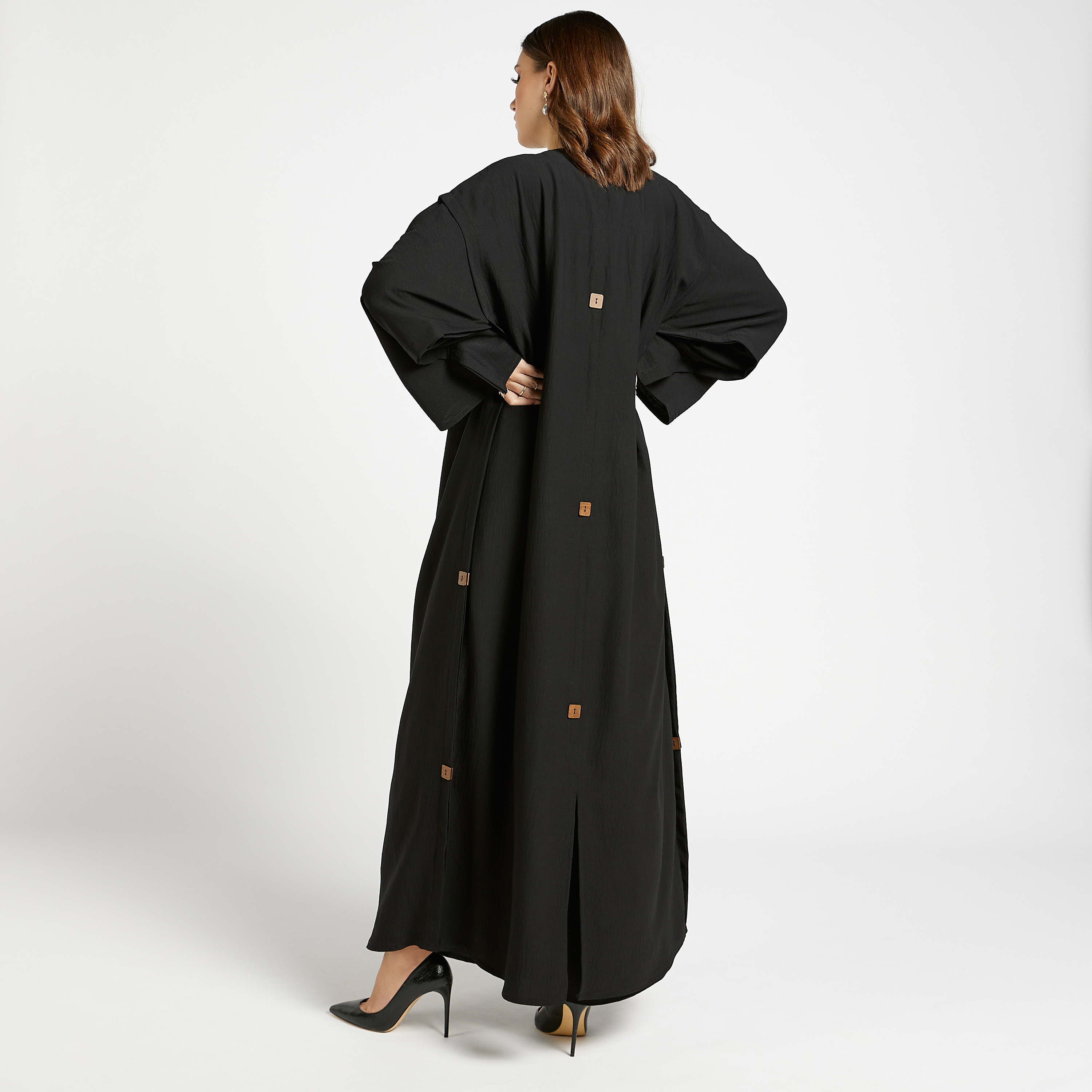 MOiSTREET Solid Abaya with Button Accent-women-arabicclothing-abayas-image-4