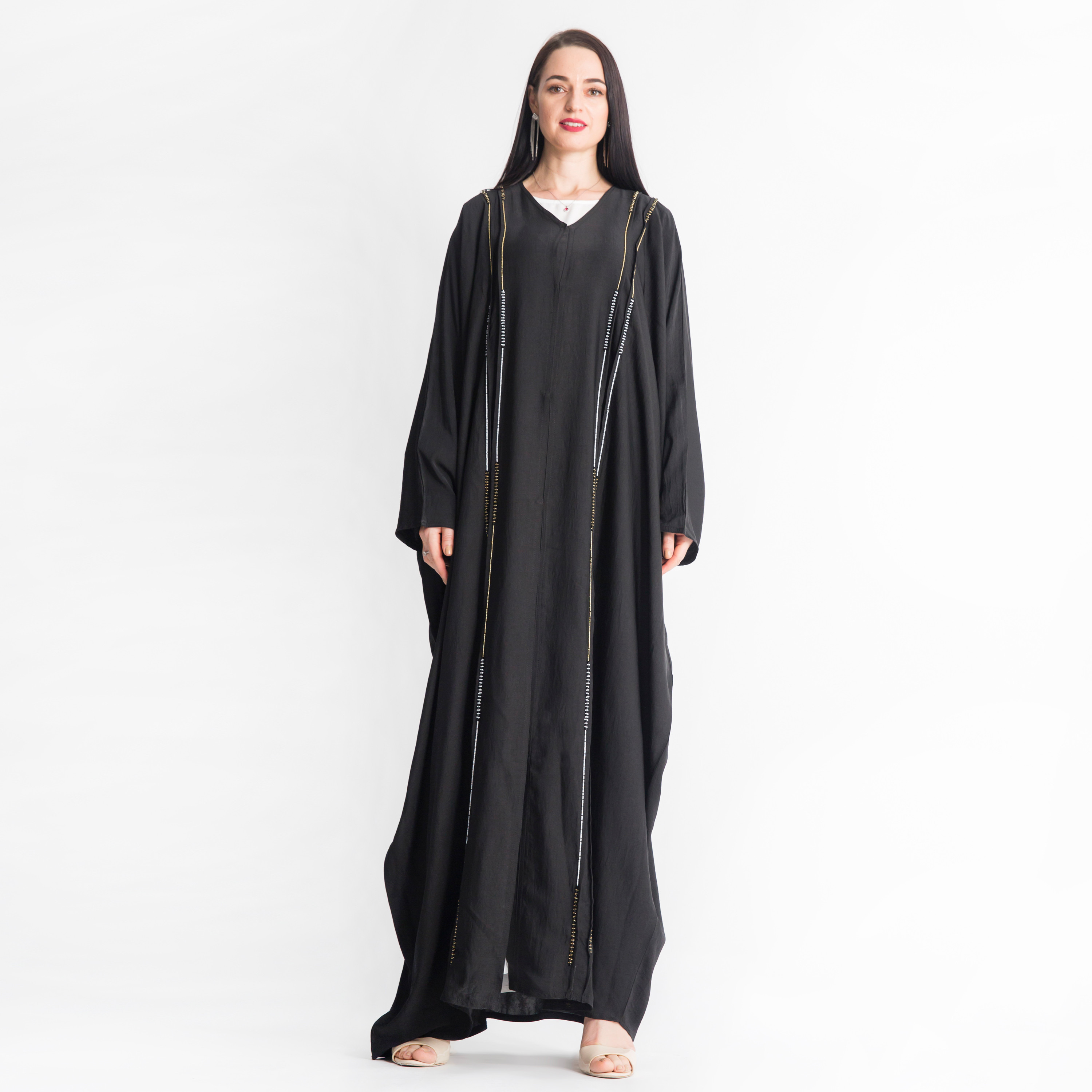 MOiSTREET Embellished Abaya with Long Sleeves-women-arabicclothing-abayas-image-1