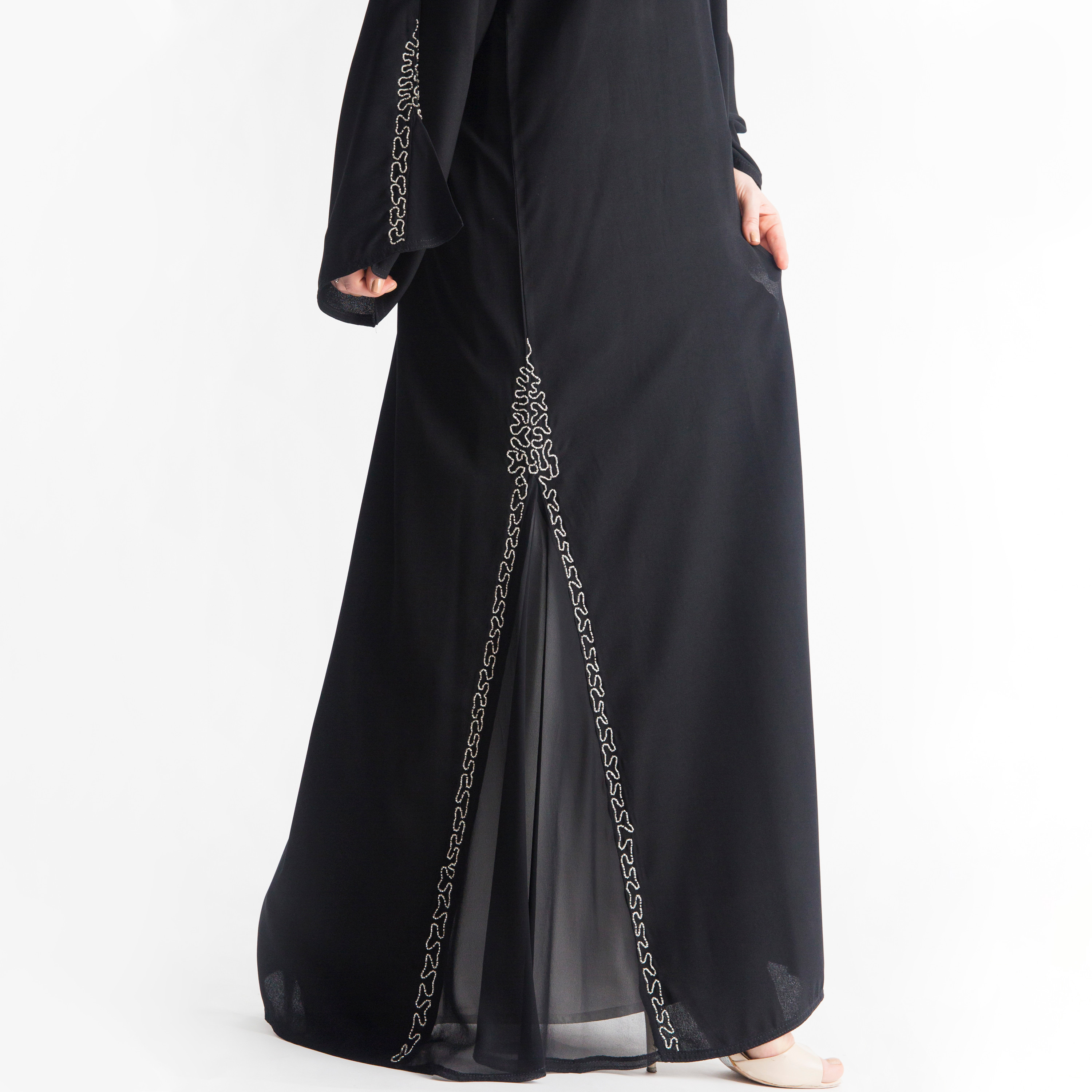 MOiSTREET Embellished Abaya with Long Sleeves-women-arabicclothing-abayas-image-4