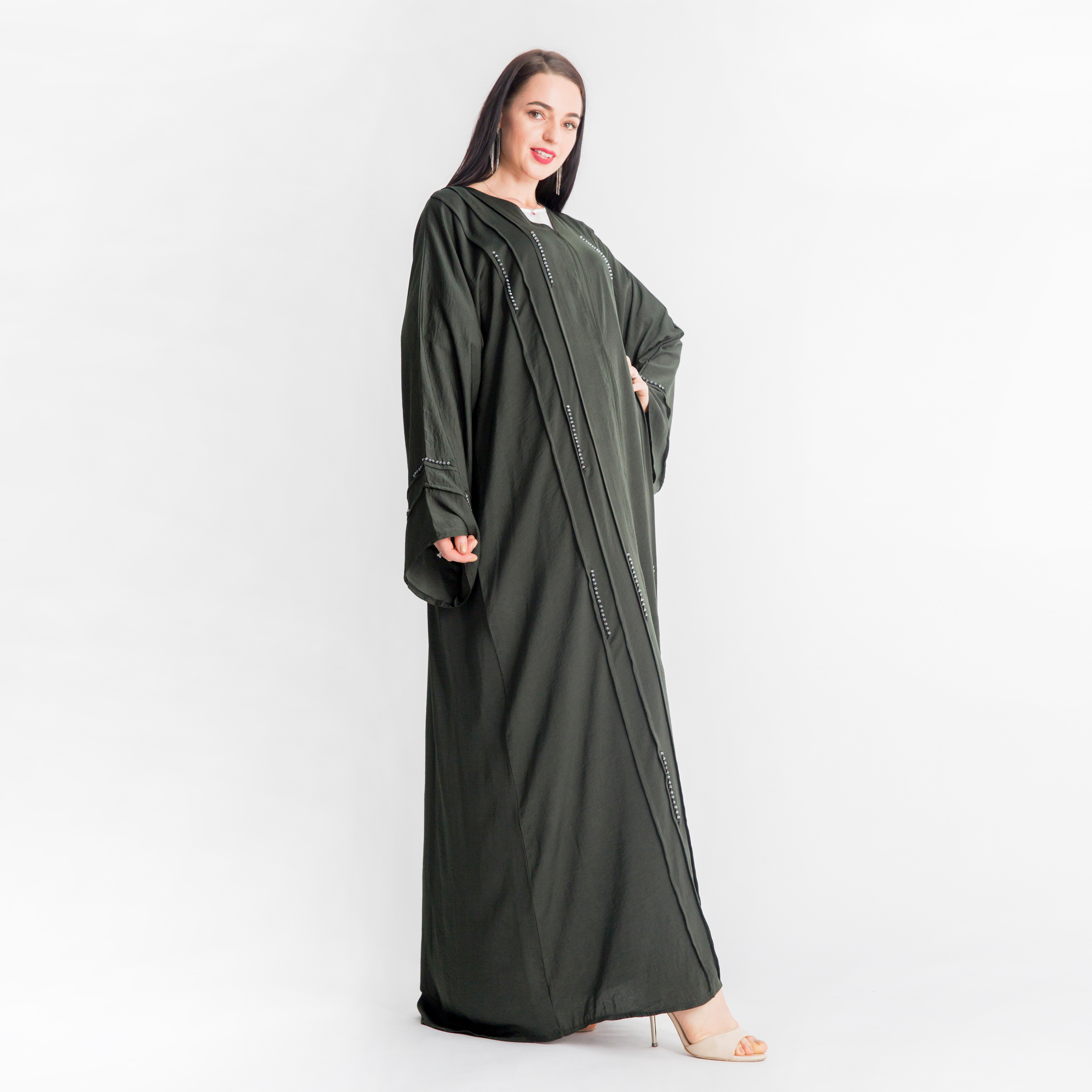 MOiSTREET Embellished V-neck Abaya-women-arabicclothing-abayas-image-2