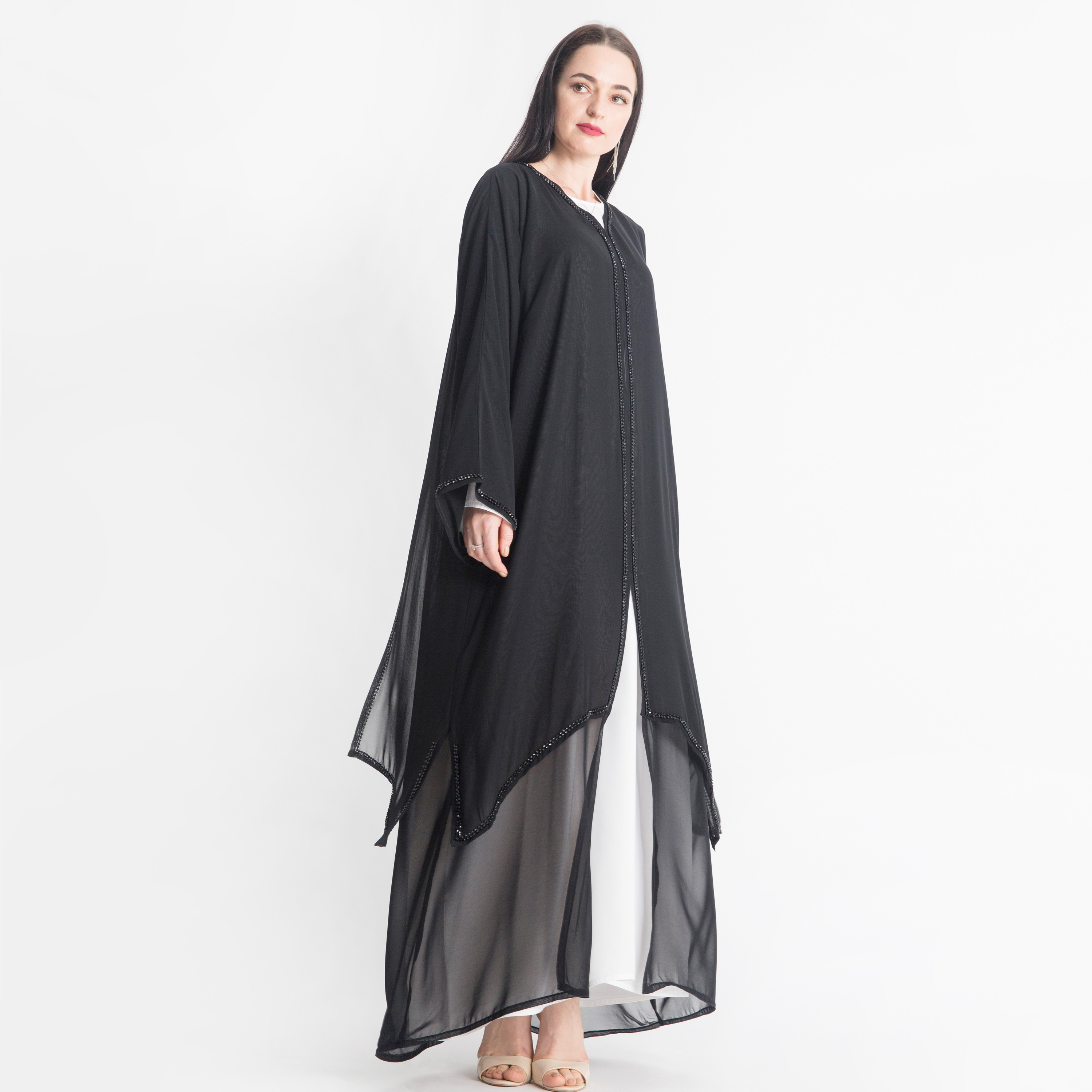 MOiSTREET Embellished Layered Abaya-women-arabicclothing-abayas-image-1