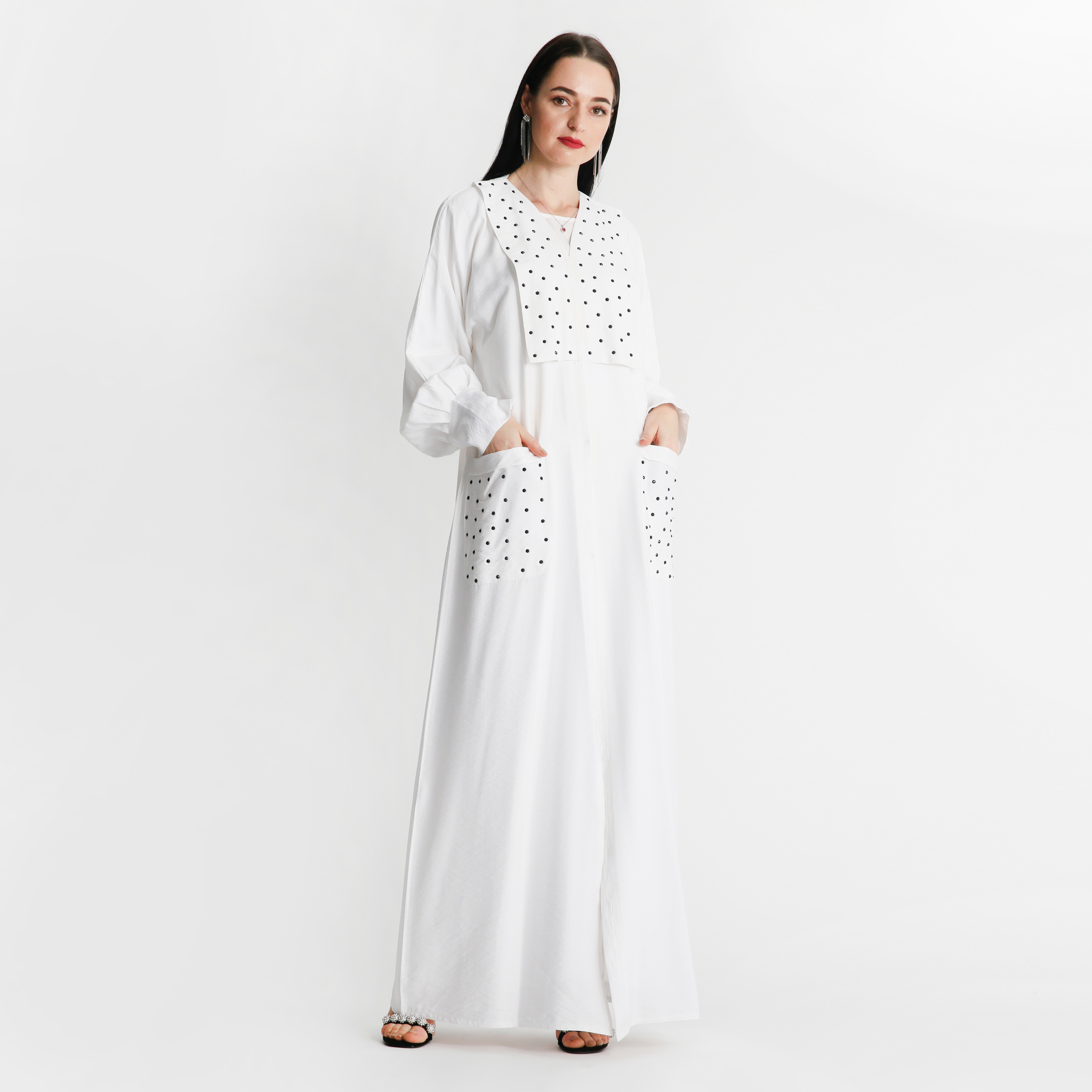 MOiSTREET Embellished Abaya with Pockets-women-arabicclothing-abayas-image-1