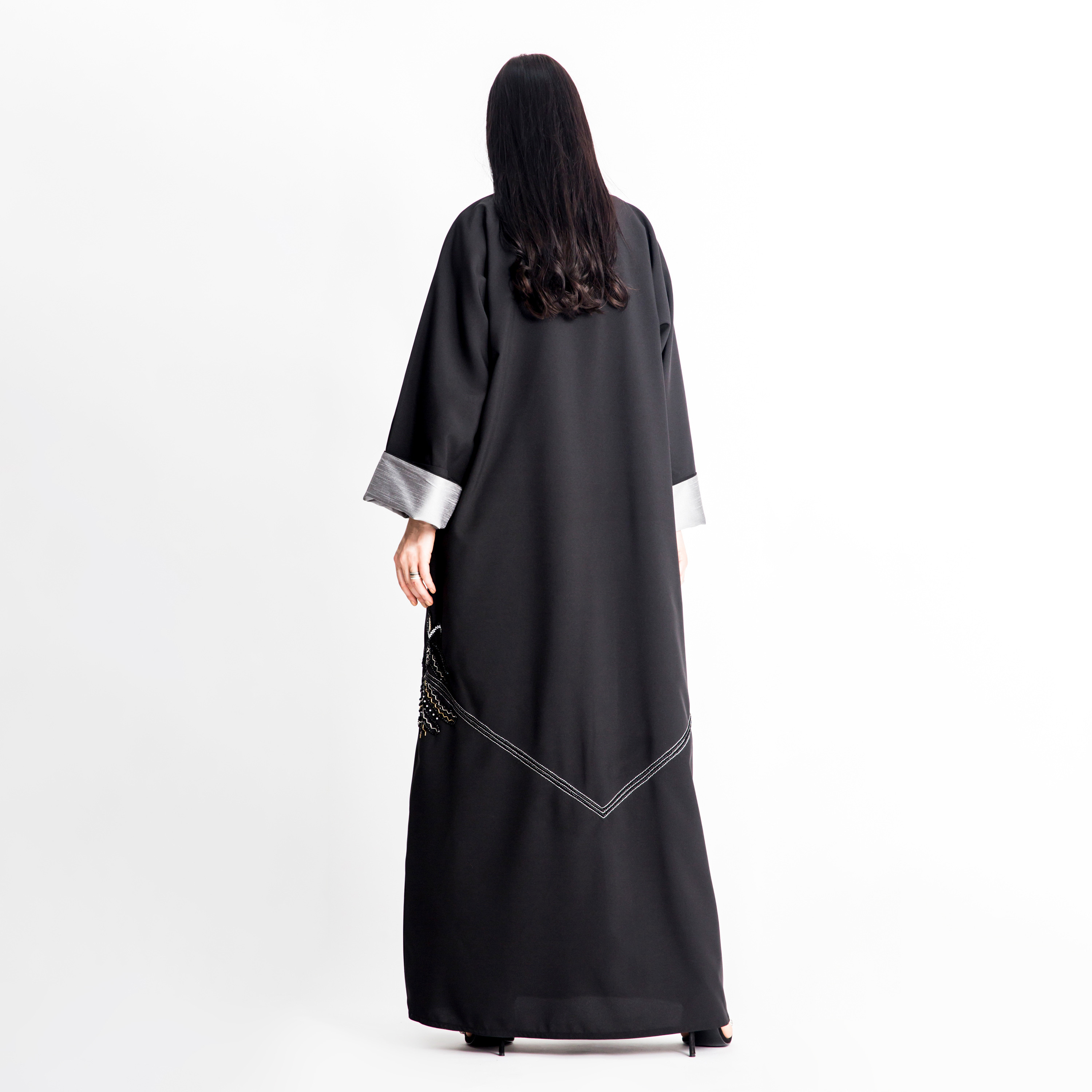 MOiSTREET Embellished V-neck Abaya-women-arabicclothing-abayas-image-2