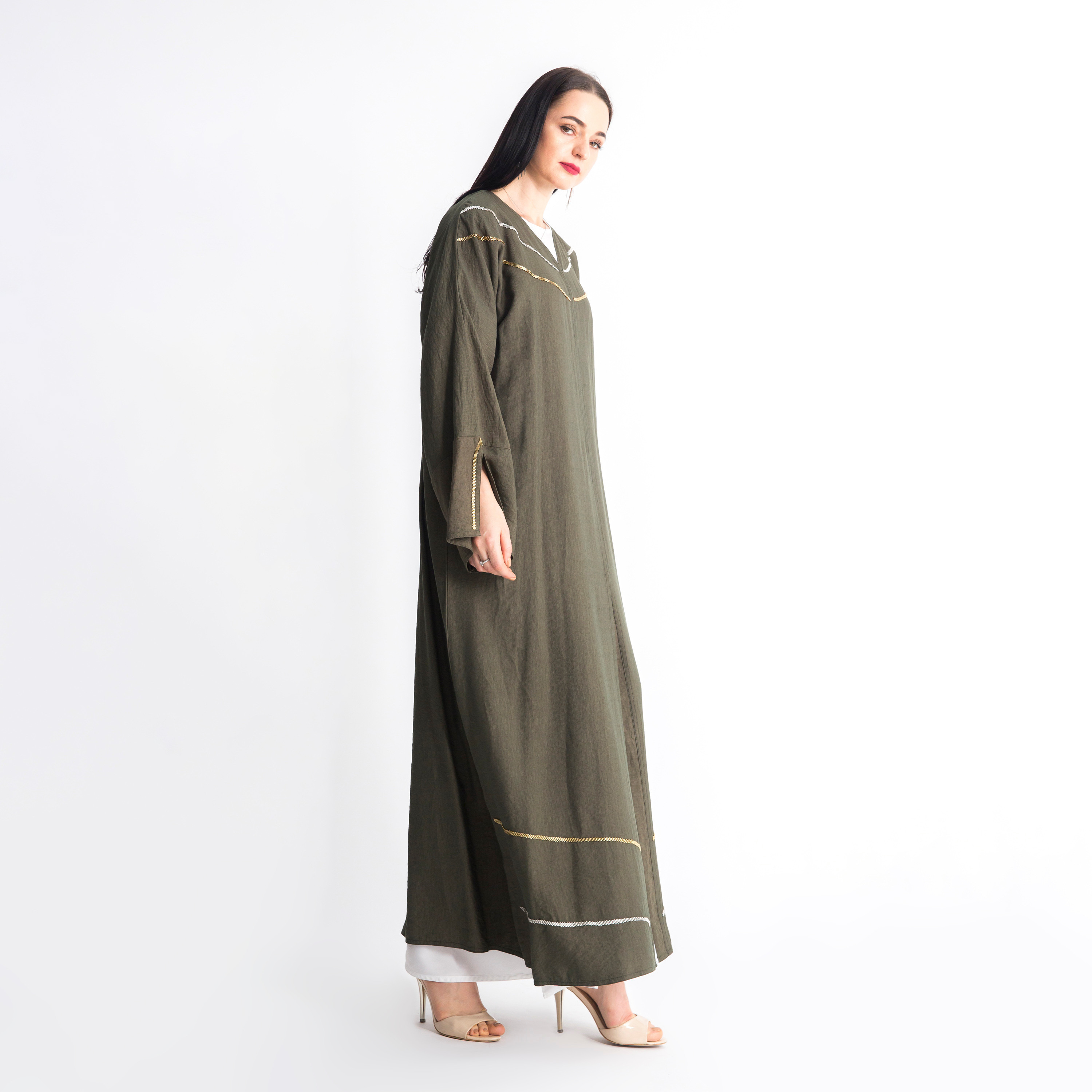 MOiSTREET Embellished Abaya with Slit Sleeve Detail-women-arabicclothing-abayas-image-3