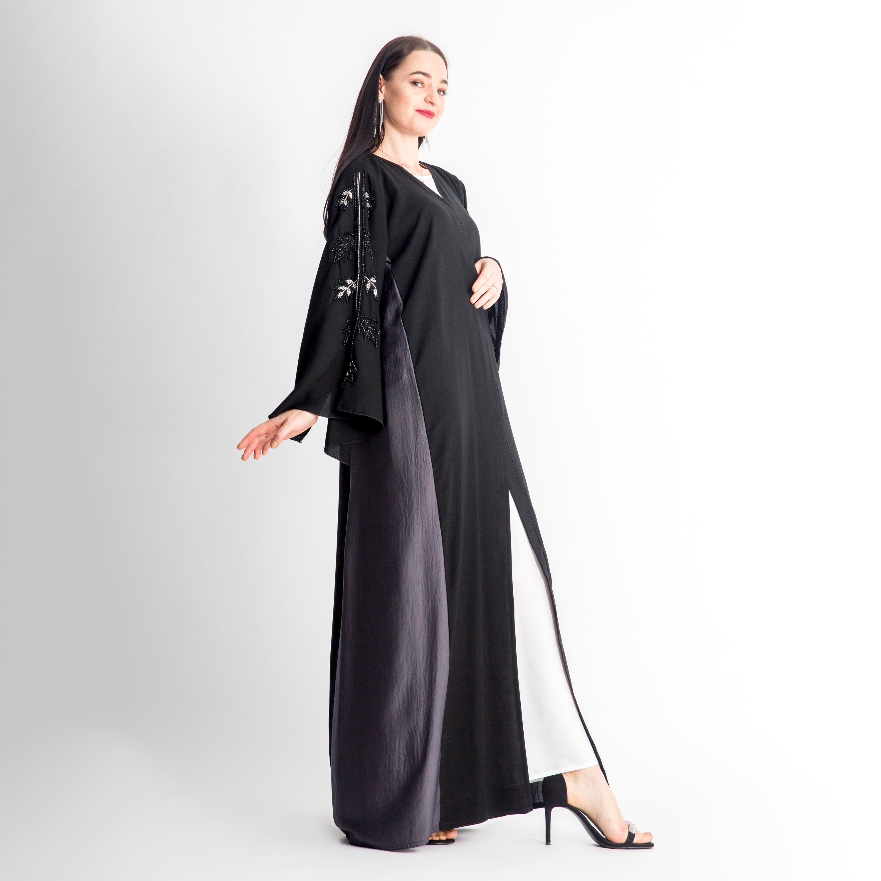 MOiSTREET V-neck Embellished Abaya-women-arabicclothing-abayas-image-3