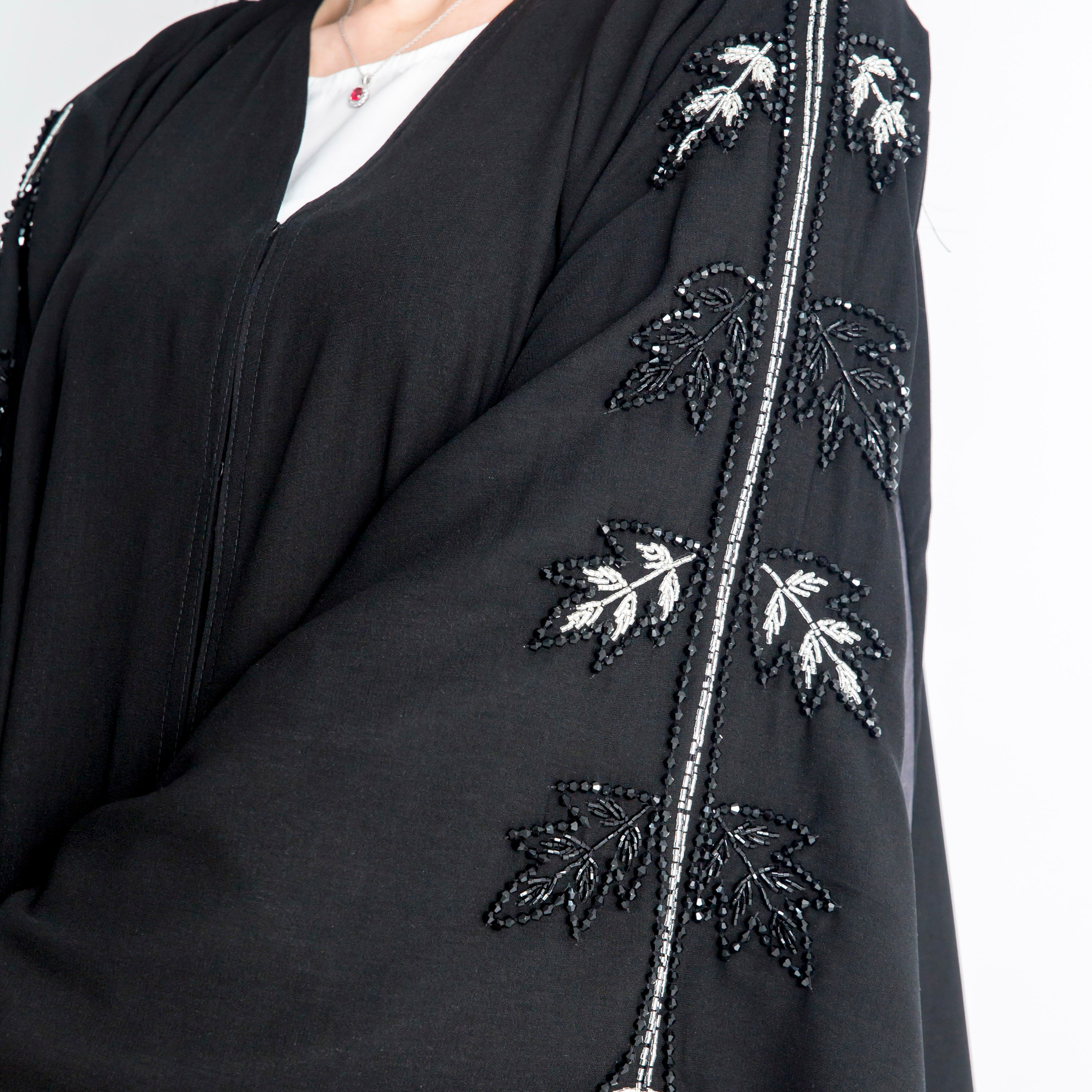 MOiSTREET V-neck Embellished Abaya-women-arabicclothing-abayas-image-4
