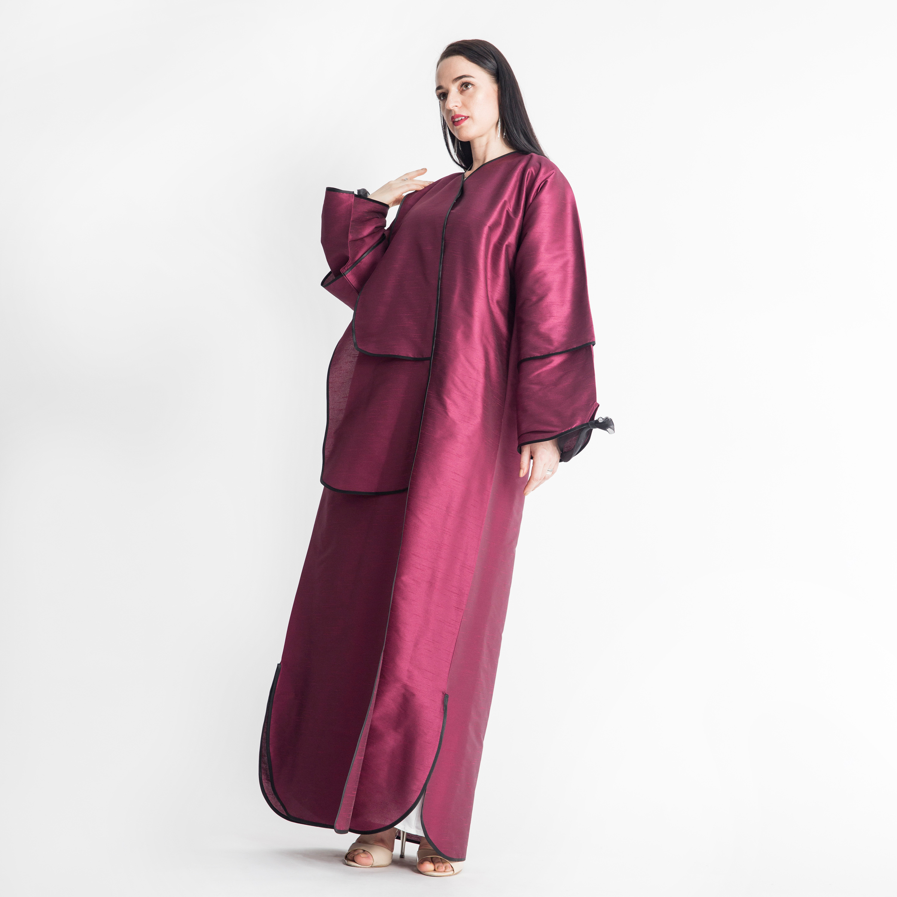 MOiSTREET Layered Abaya with Tie-Ups-women-arabicclothing-abayas-image-3