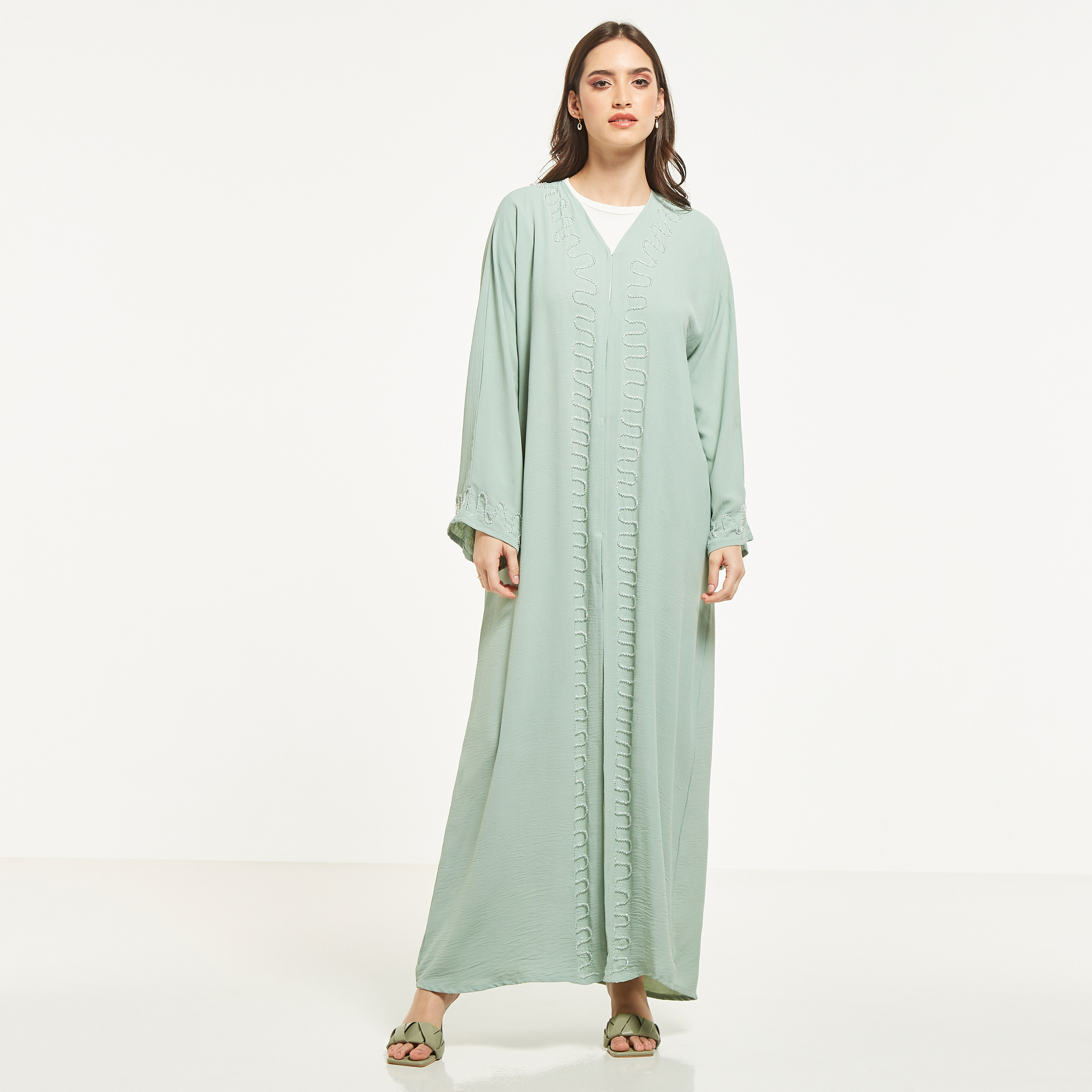 MOiSTREET Embellished Abaya with Hijab-women-arabicclothing-abayas-image-1