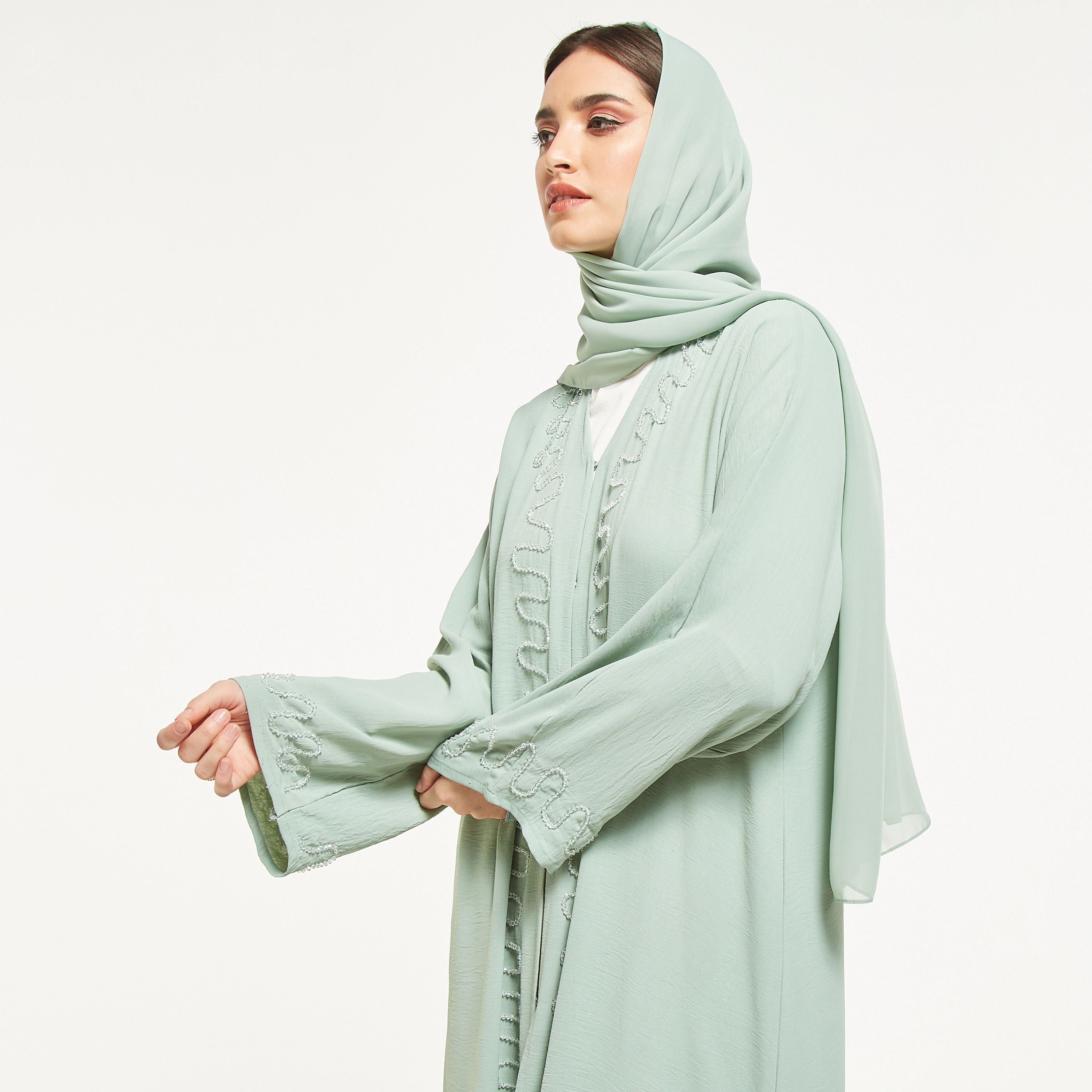MOiSTREET Embellished Abaya with Hijab-women-arabicclothing-abayas-image-2