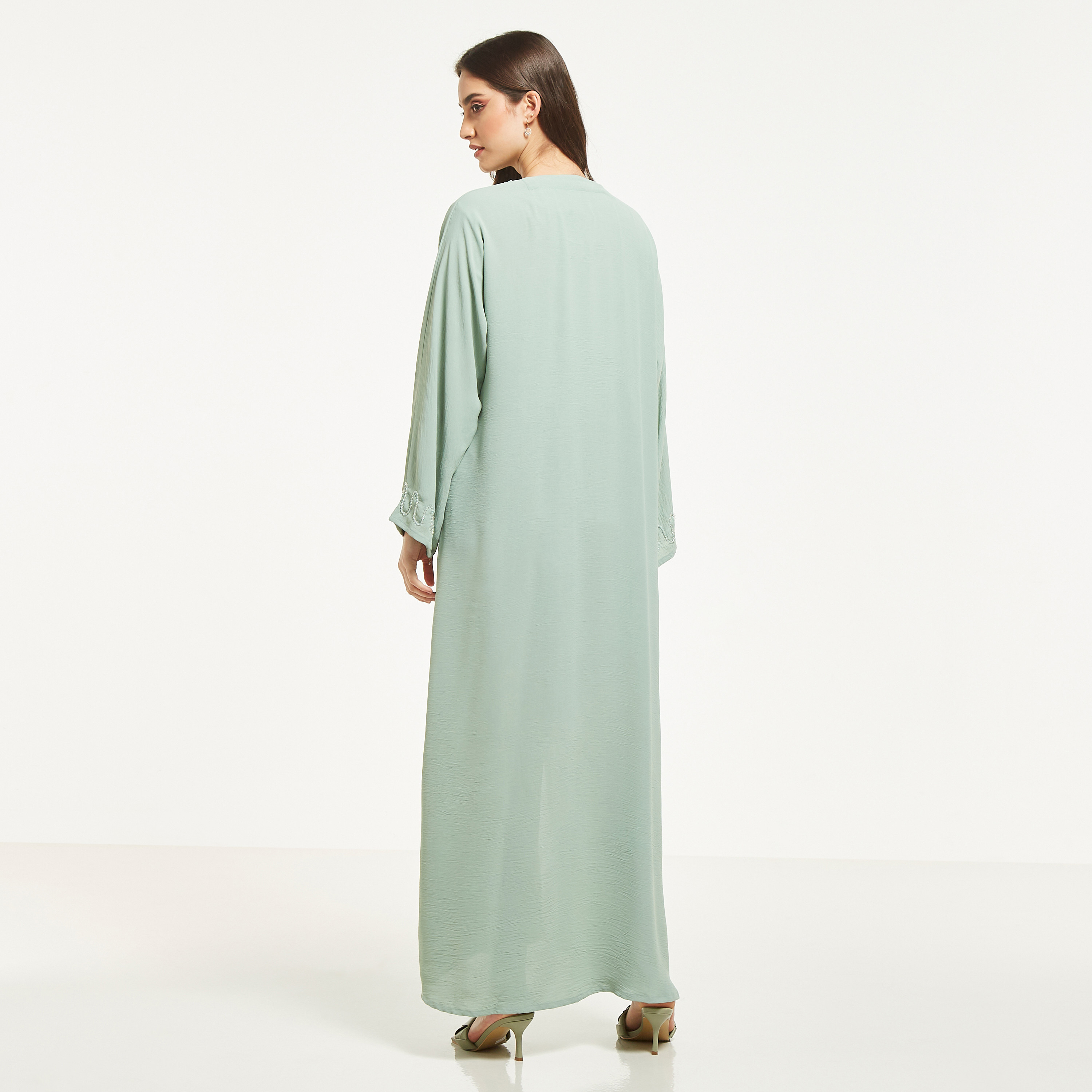 MOiSTREET Embellished Abaya with Hijab-women-arabicclothing-abayas-image-5