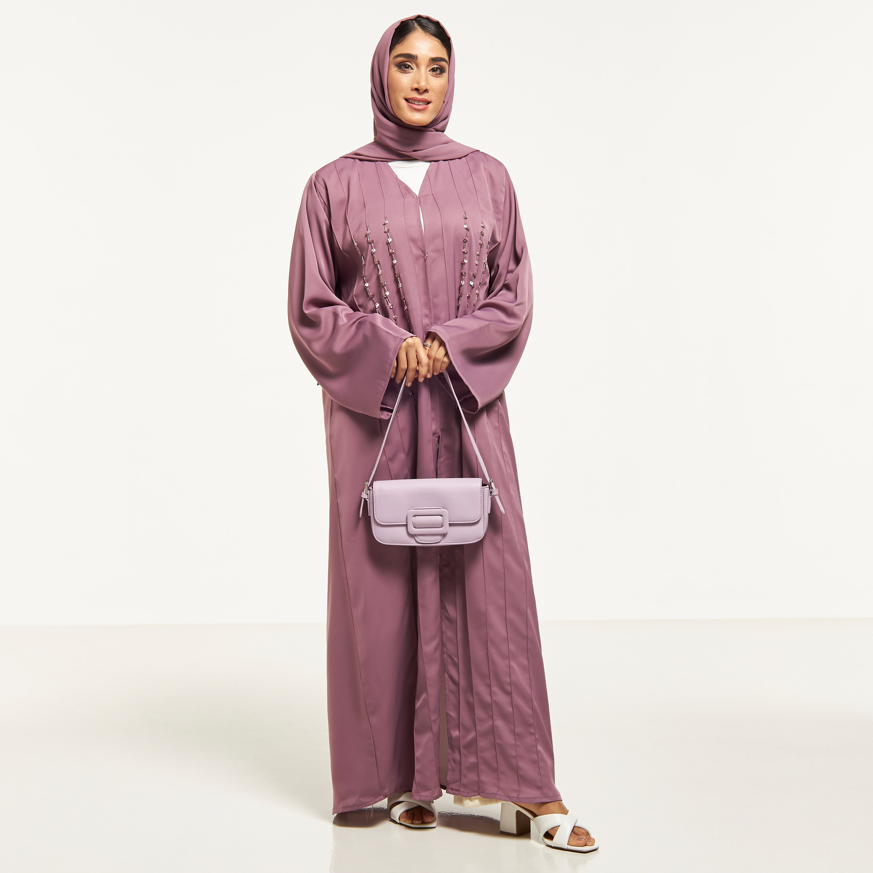 MOiSTREET Embellished Abaya with Hijab-women-arabicclothing-abayas-image-4