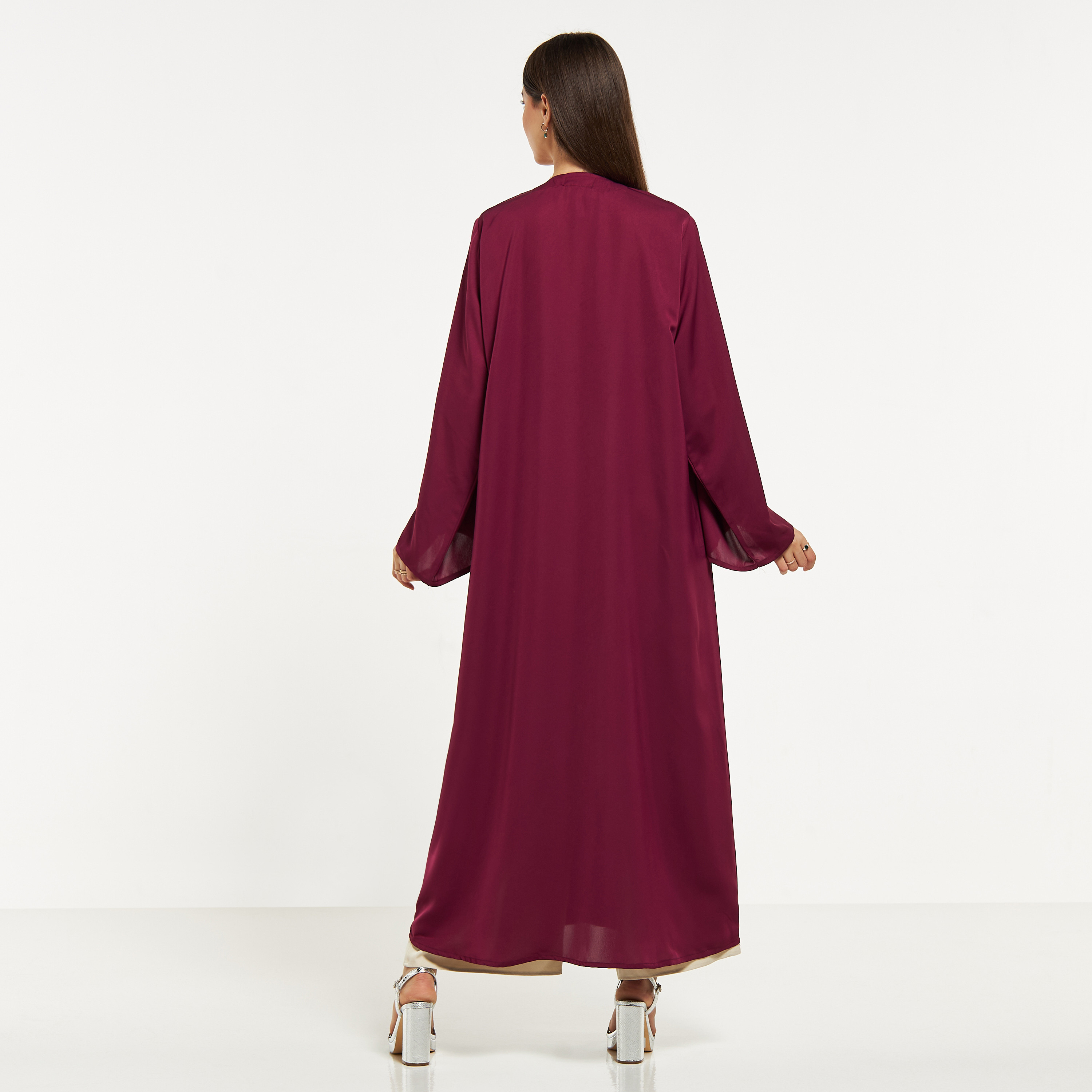MOiSTREET Bead Embellished Abaya with Hijab-women-arabicclothing-abayas-image-5
