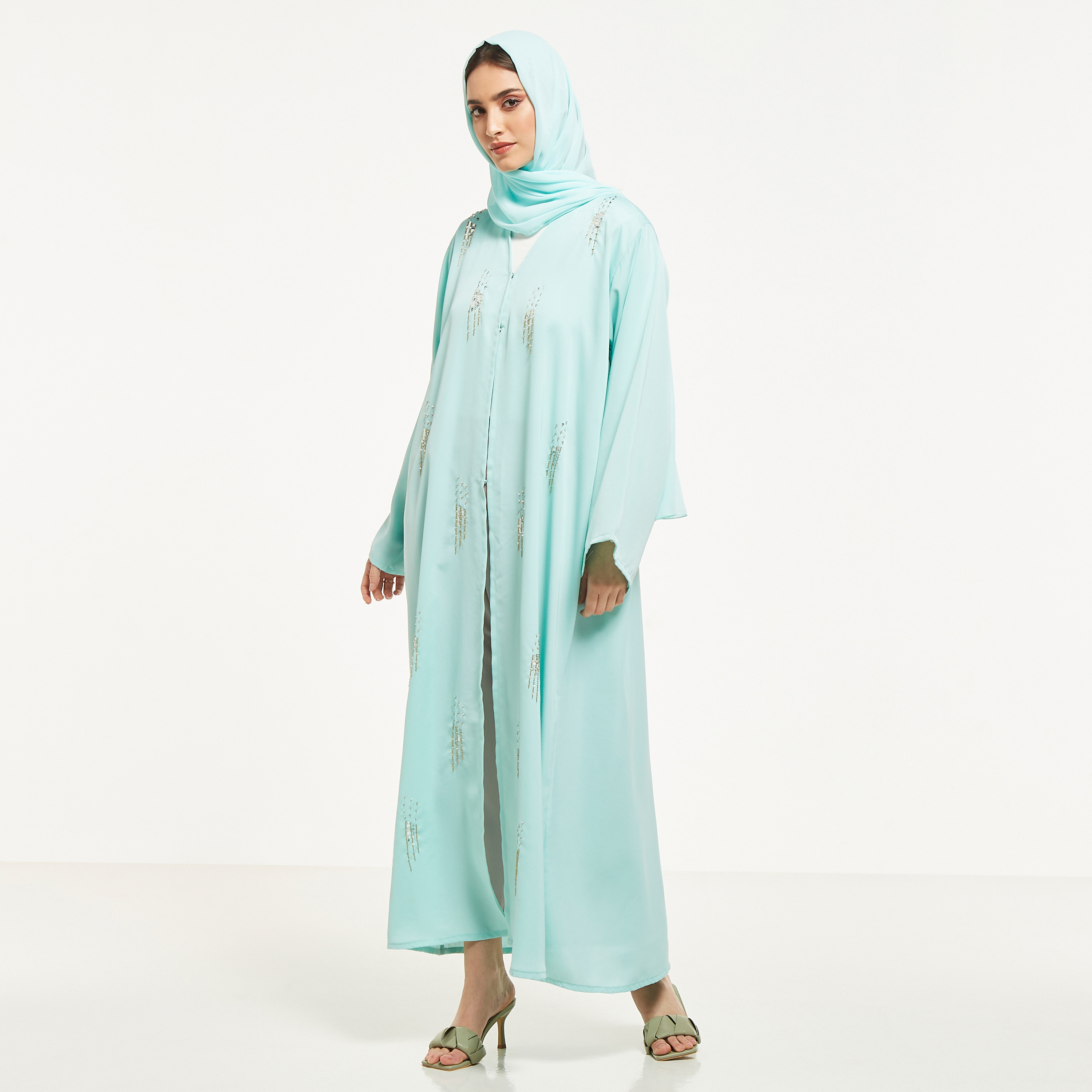 MOiSTREET Embellished Abaya with Hijab-women-arabicclothing-abayas-image-4