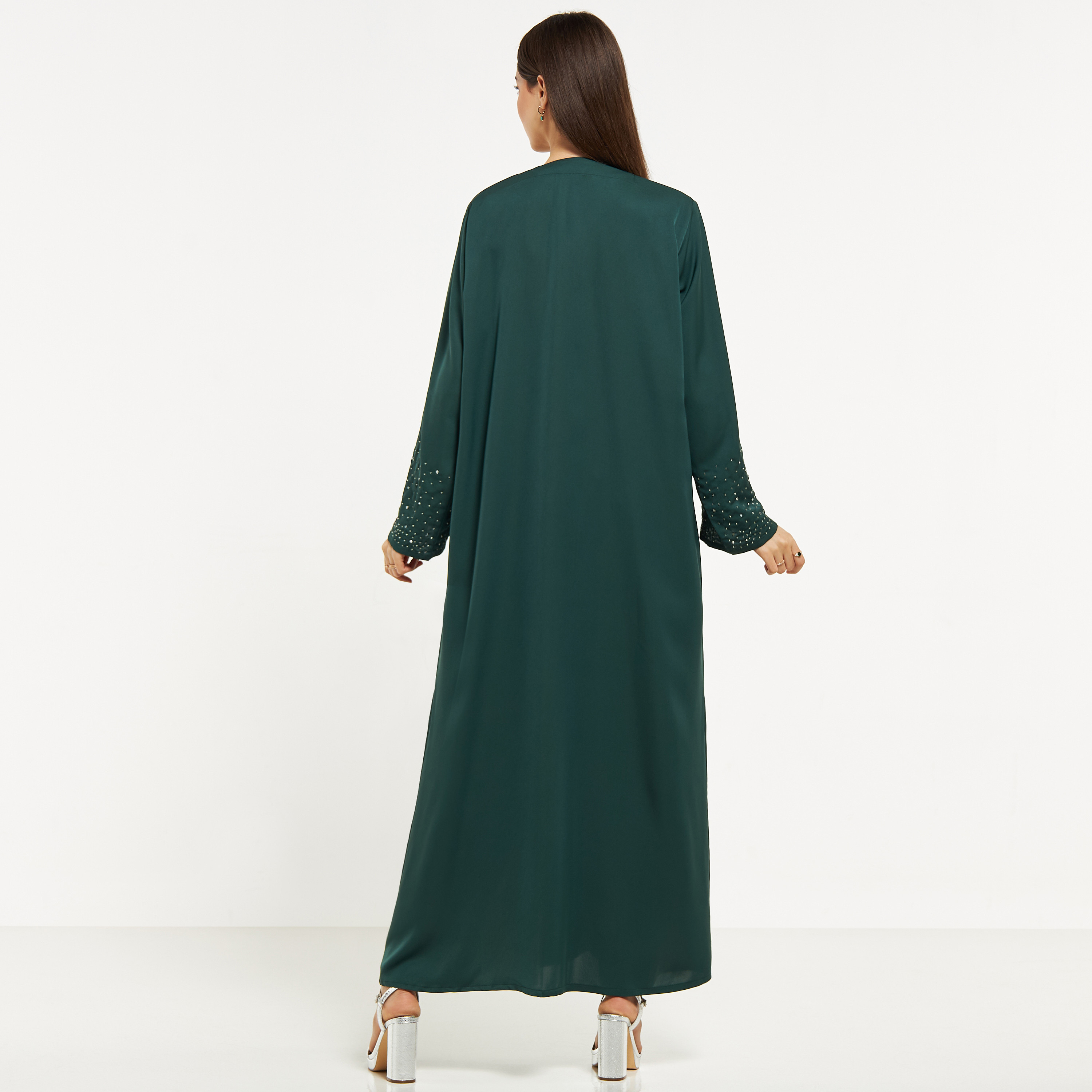 MOiSTREET Stone Embellished Abaya with Hijab-women-arabicclothing-abayas-image-5