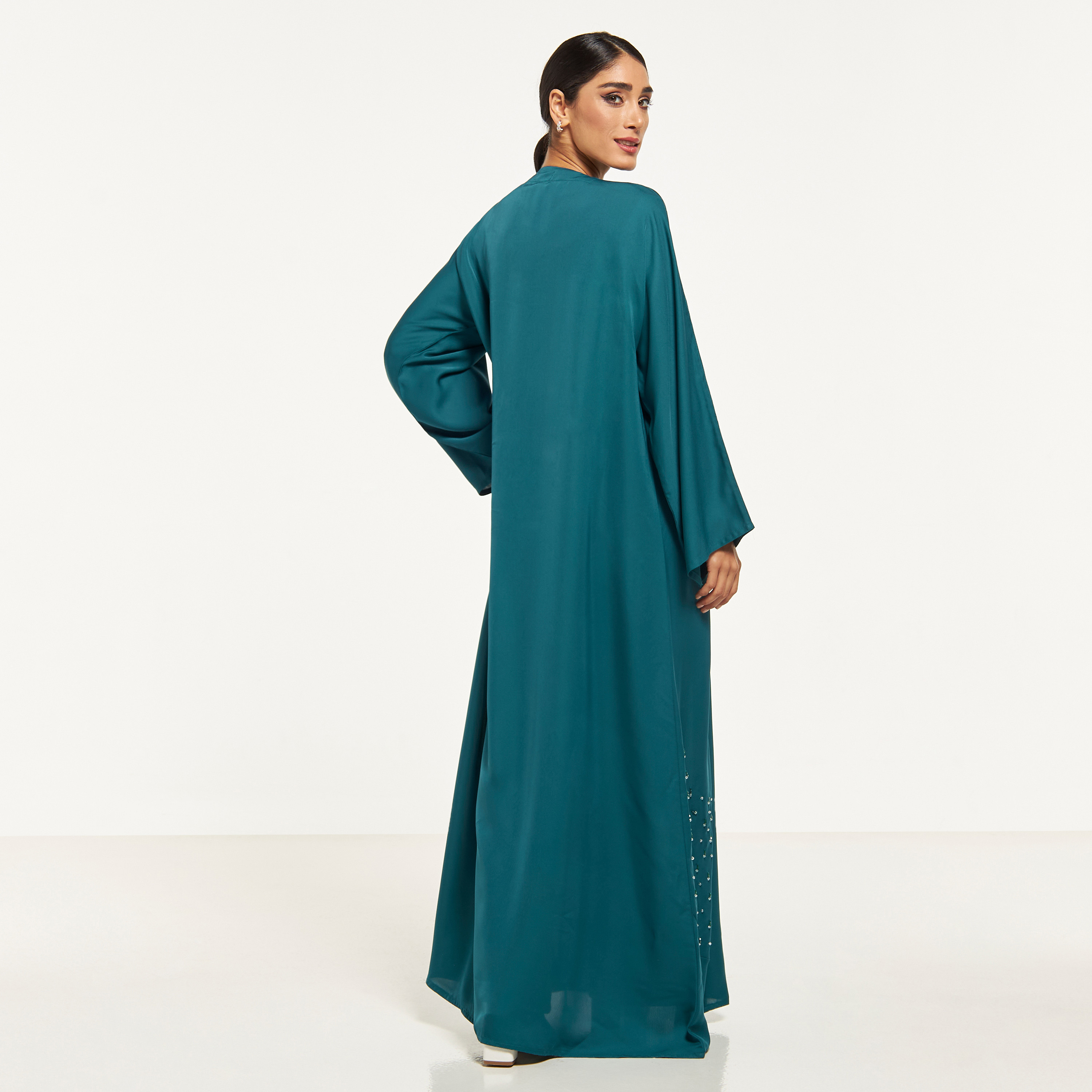 MOiSTREET Stone Studded Abaya with Hijab-women-arabicclothing-abayas-image-5