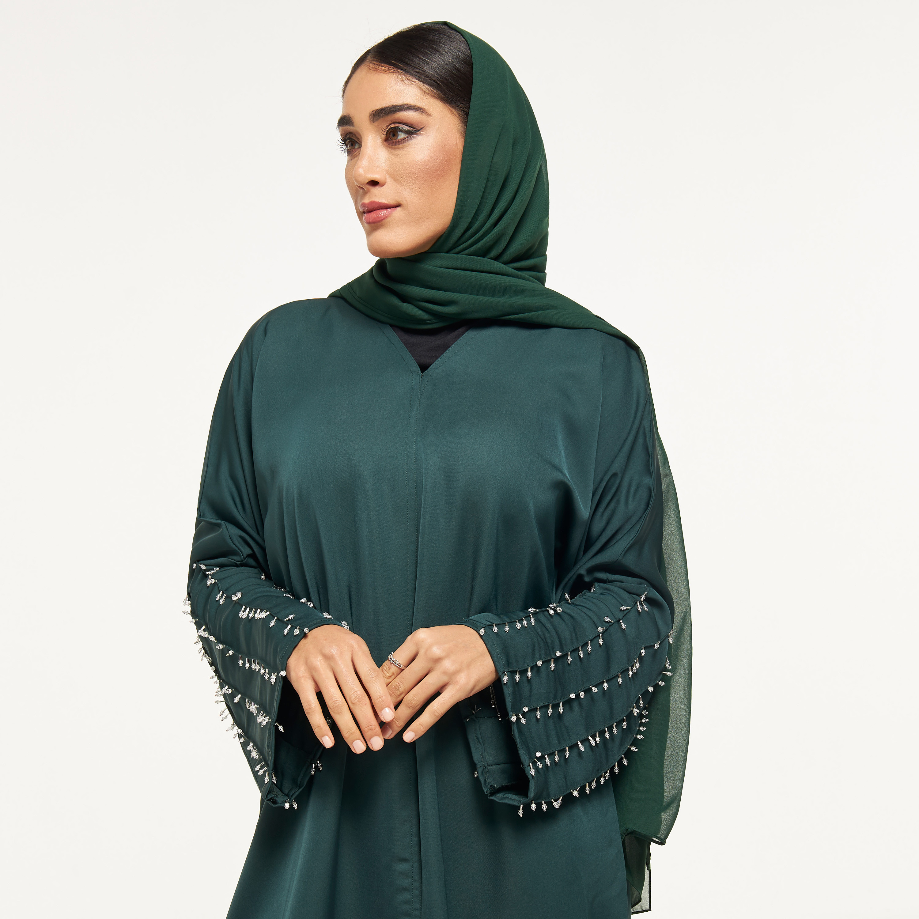 MOiSTREET Stone Embellished Abaya with Hijab-women-arabicclothing-abayas-image-2