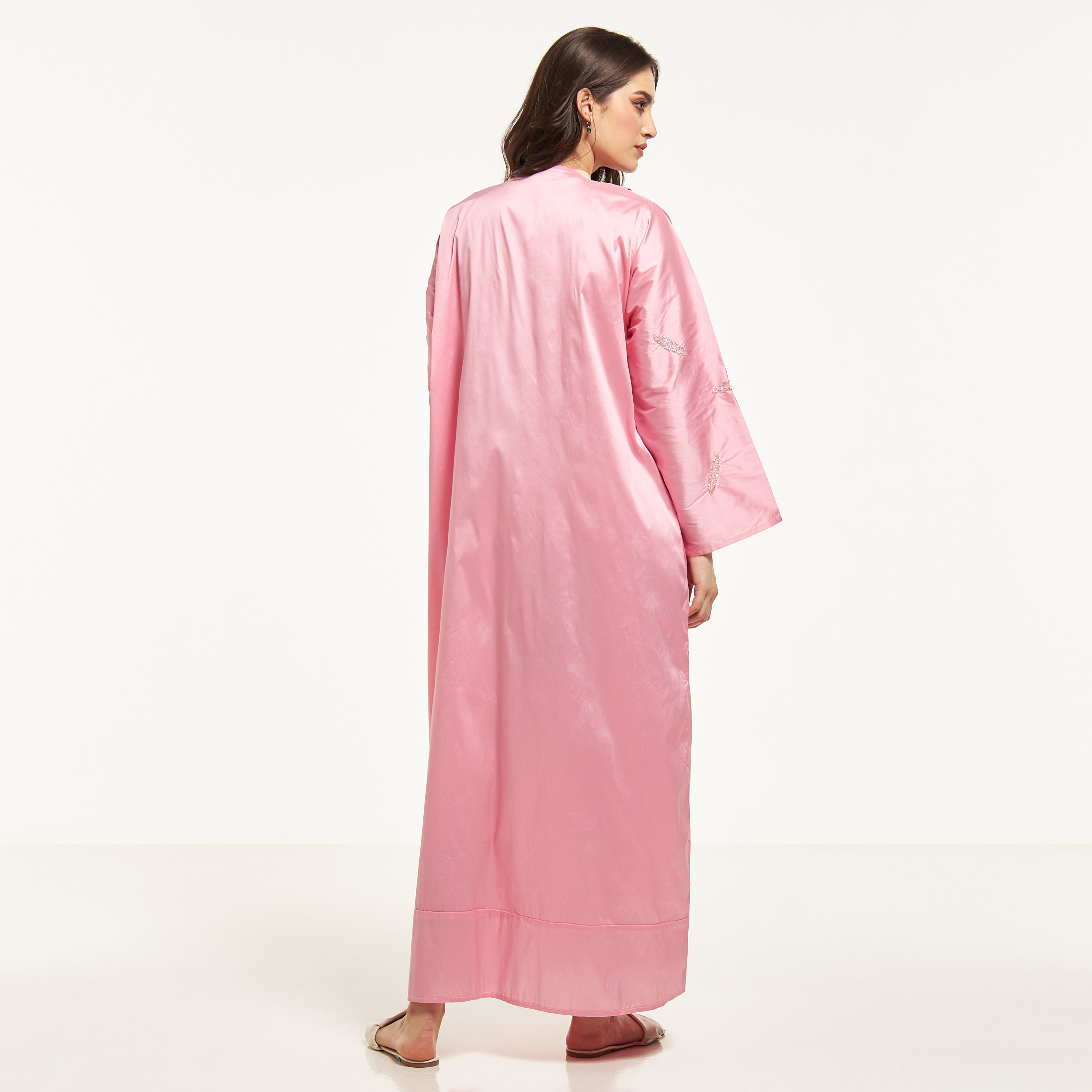 MOiSTREET Bead Embellished Abaya with Hijab-women-arabicclothing-abayas-image-5