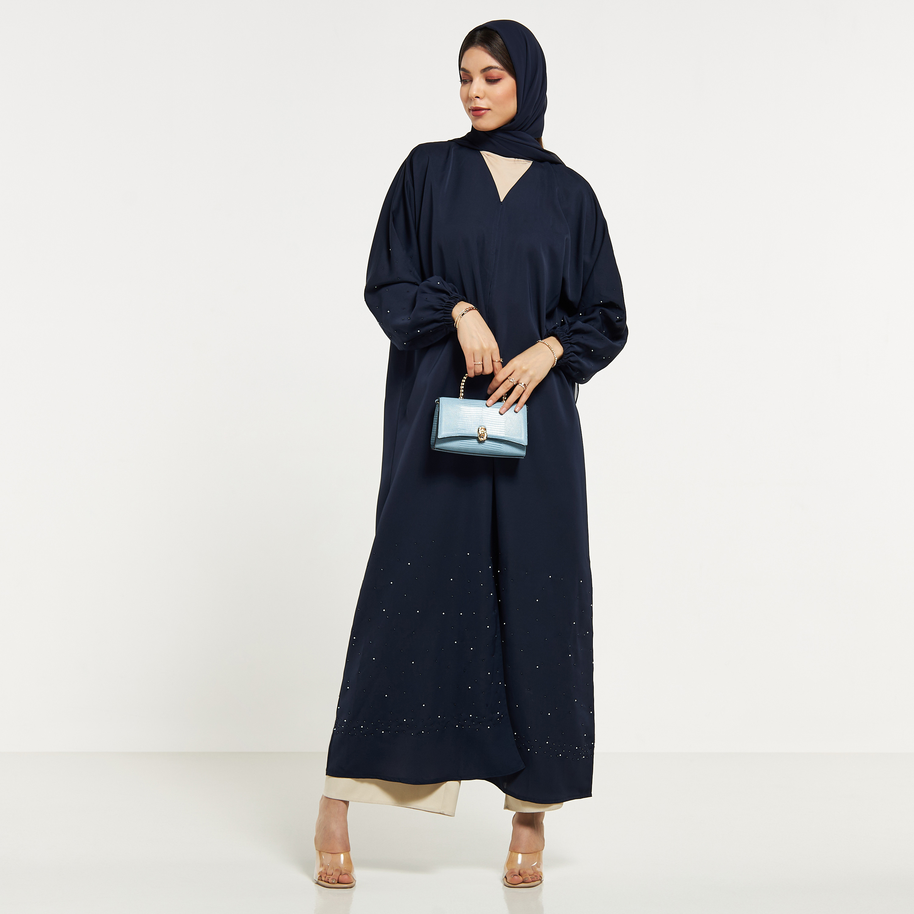 MOiSTREET Embellished Abaya with Hijab-women-arabicclothing-abayas-image-4