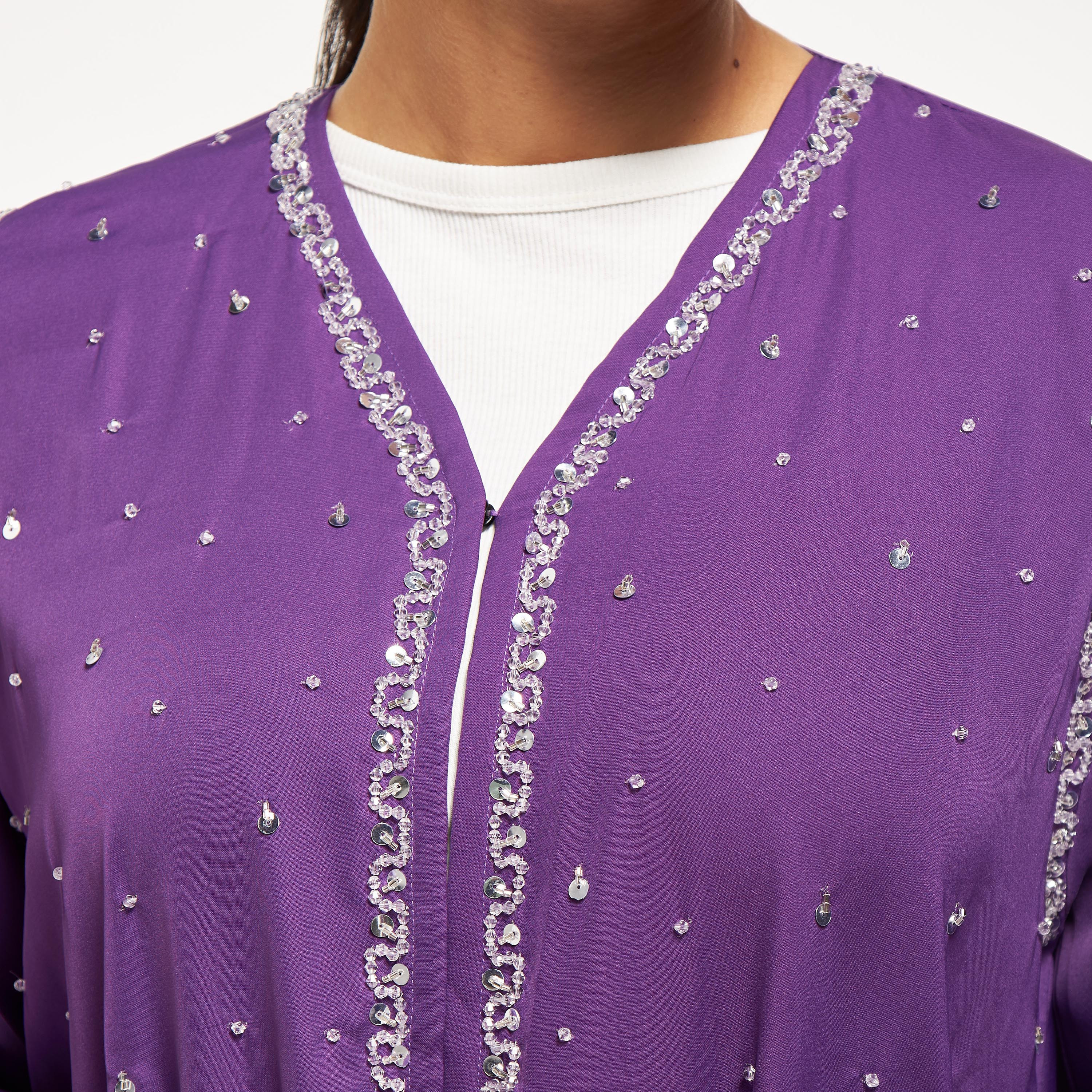 MOiSTREET Embellished Abaya with Hijab-women-arabicclothing-abayas-image-3