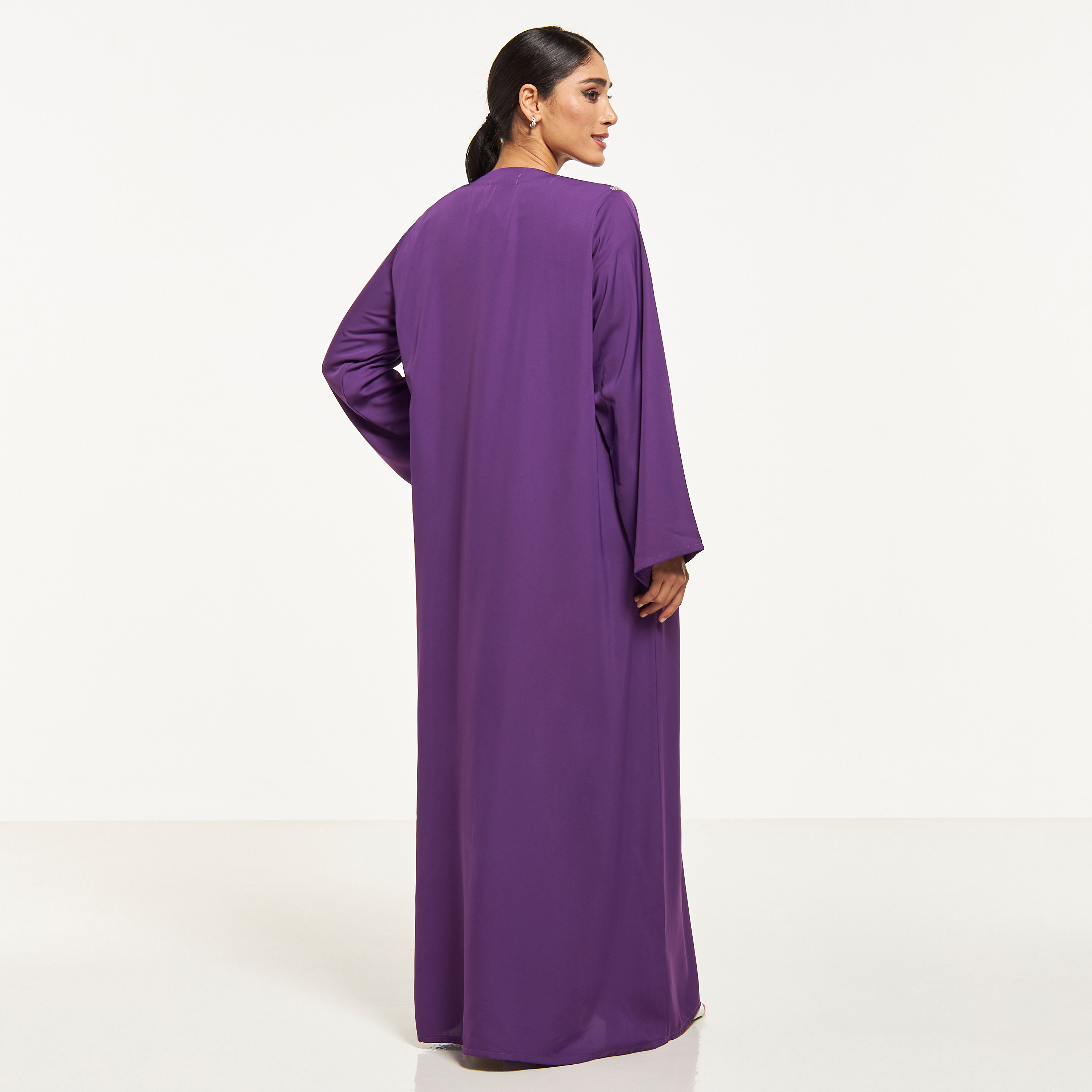 MOiSTREET Embellished Abaya with Hijab-women-arabicclothing-abayas-image-5