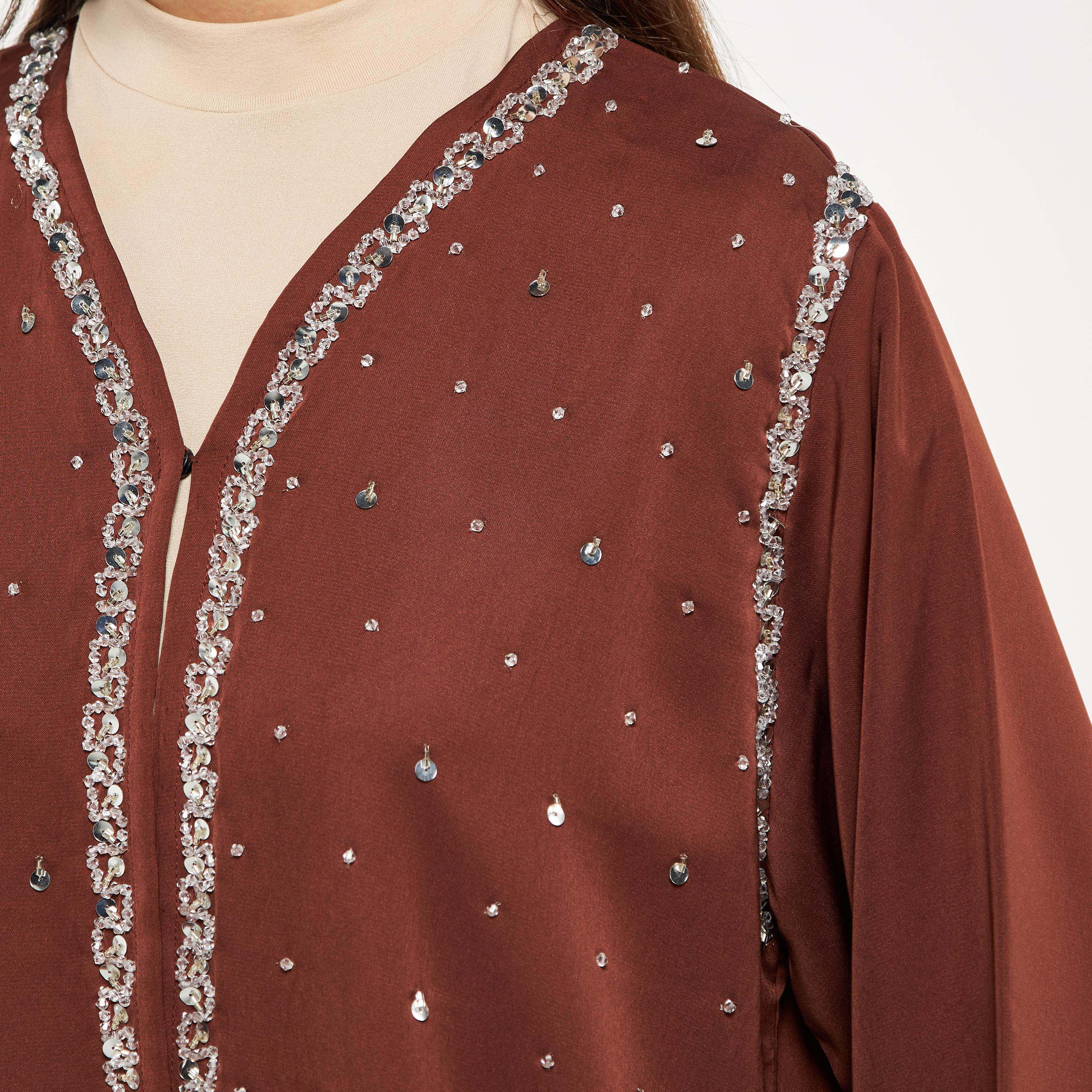 MOiSTREET Embellished Abaya with Hijab-women-arabicclothing-abayas-image-3