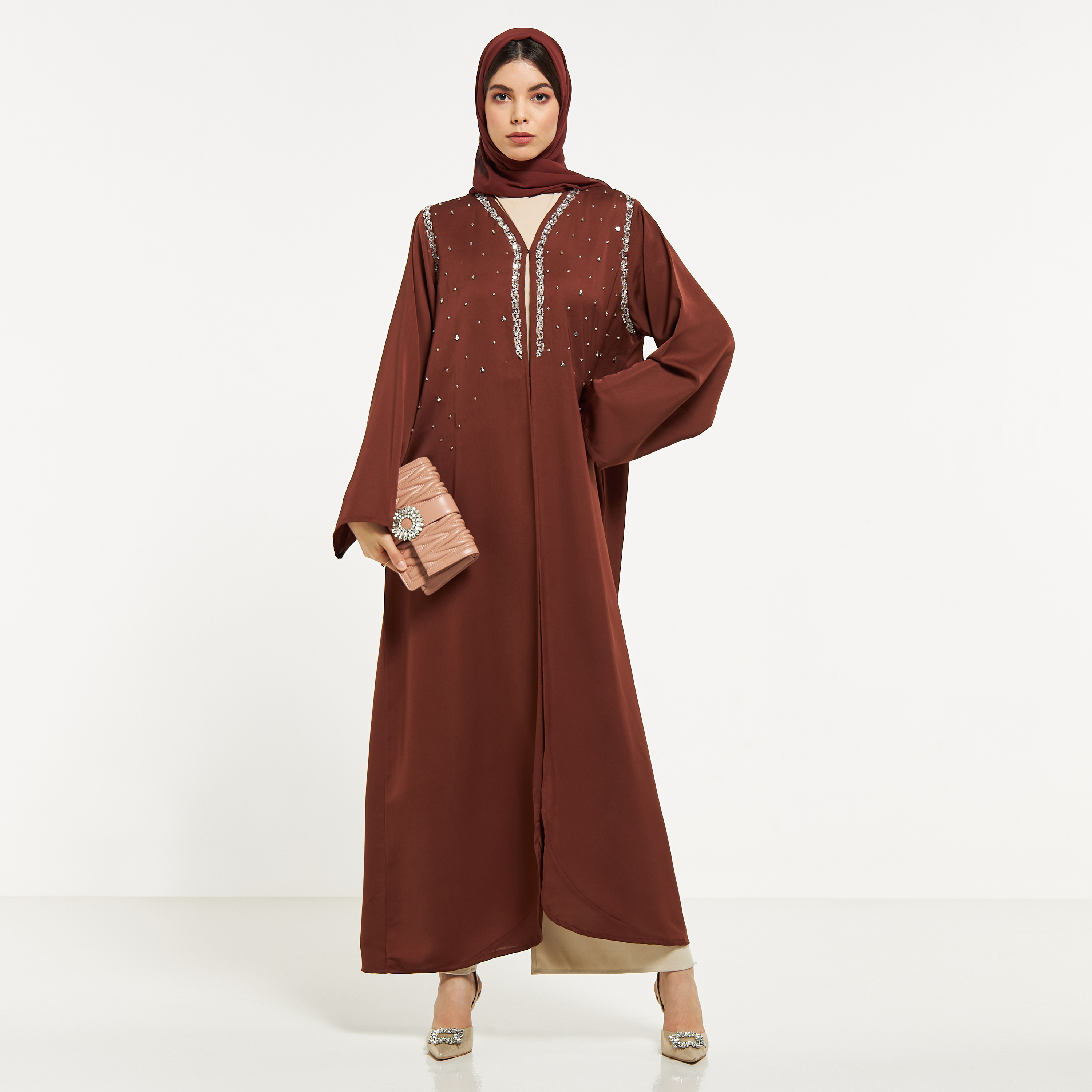 MOiSTREET Embellished Abaya with Hijab-women-arabicclothing-abayas-image-4