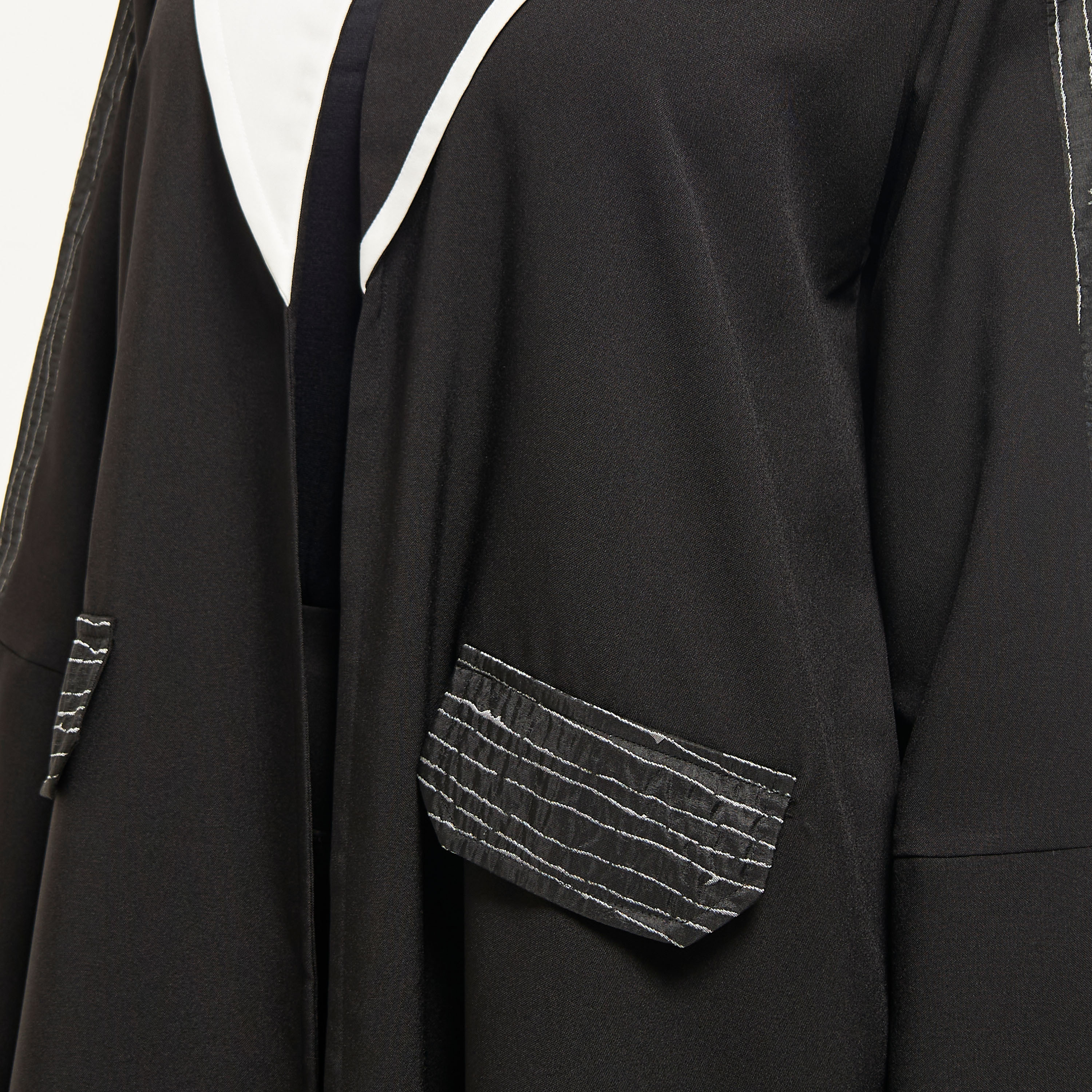 MOiSTREET Colourblock Abaya with Hijab and Lapel-women-arabicclothing-abayas-image-3