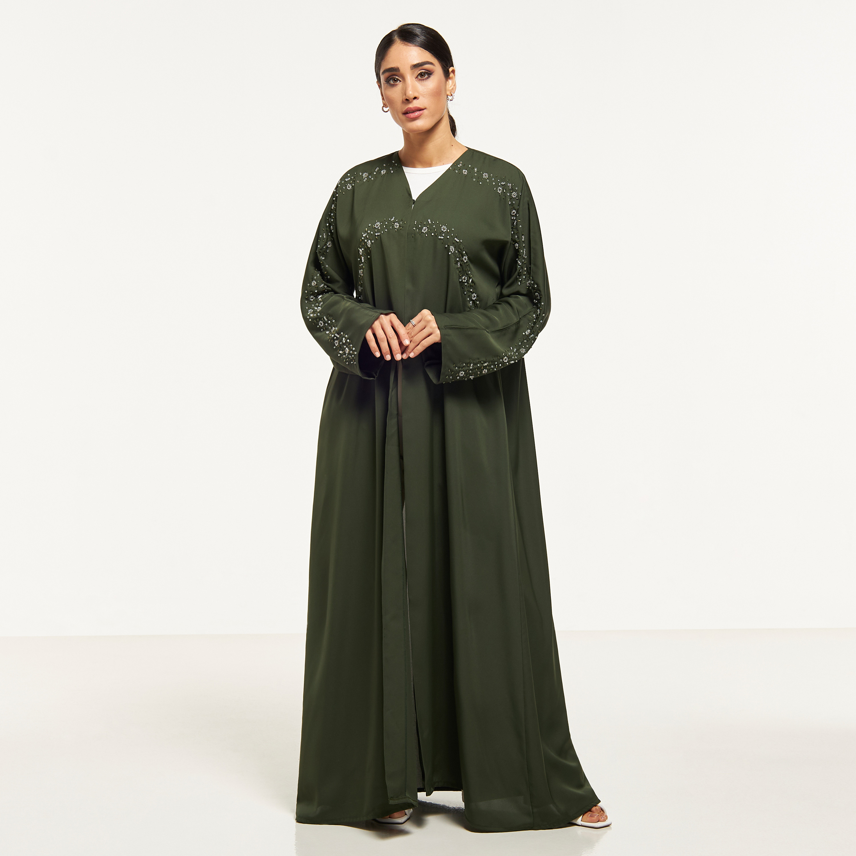 MOiSTREET Embellished Abaya with Hijab-women-arabicclothing-abayas-image-1