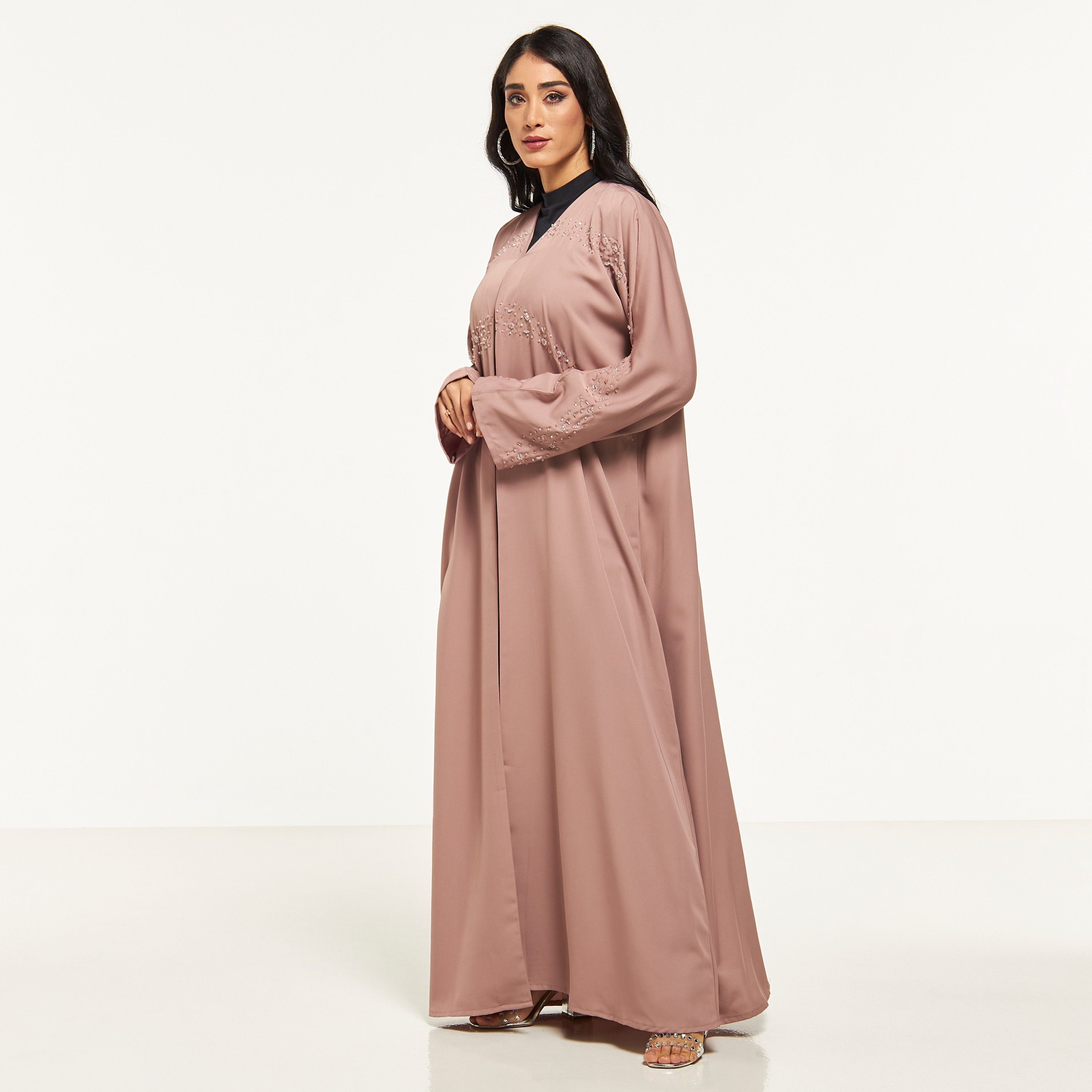 MOiSTREET Embellished Abaya with Hijab-women-arabicclothing-abayas-image-1