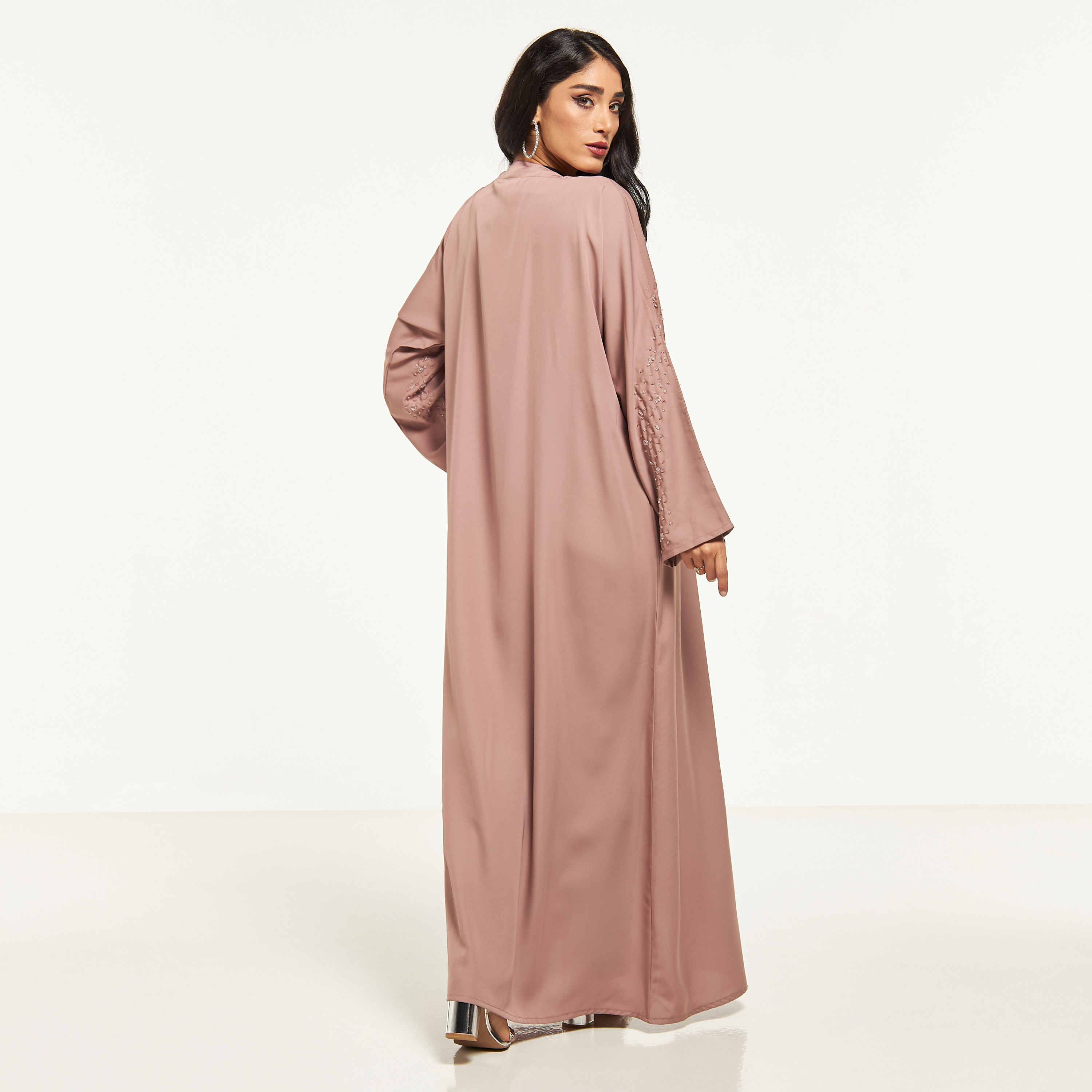 MOiSTREET Embellished Abaya with Hijab-women-arabicclothing-abayas-image-5