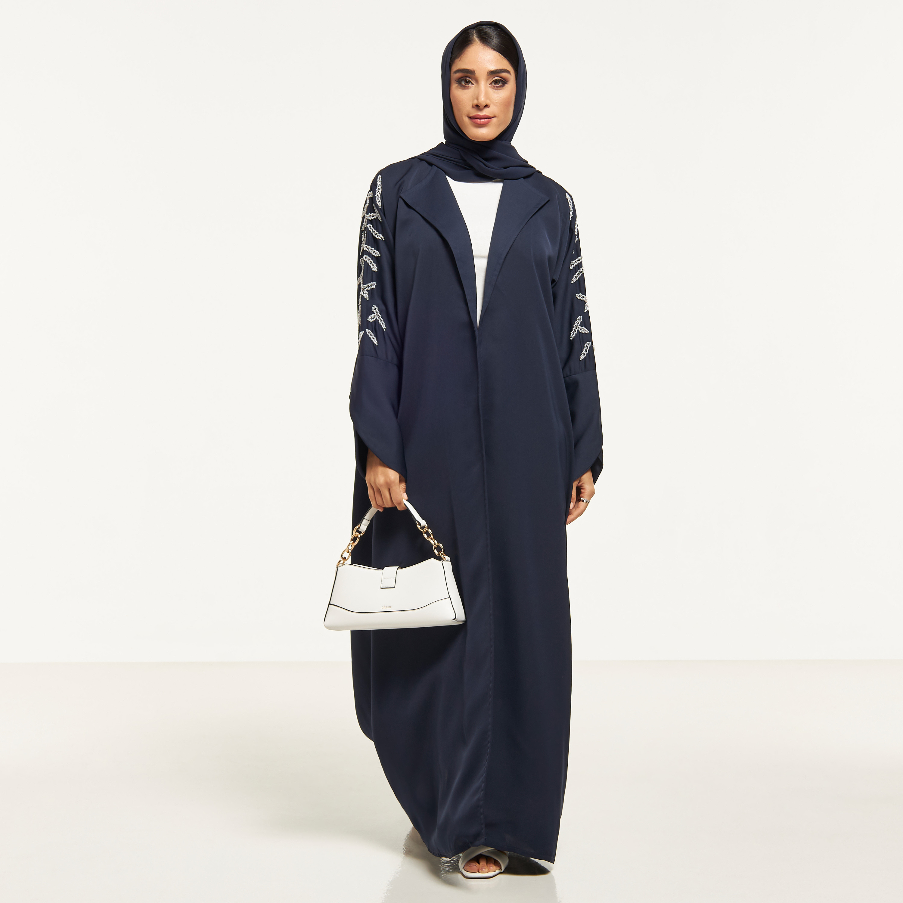 MOiSTREET Embellished Collared Abaya with Hijab-women-arabicclothing-abayas-image-4