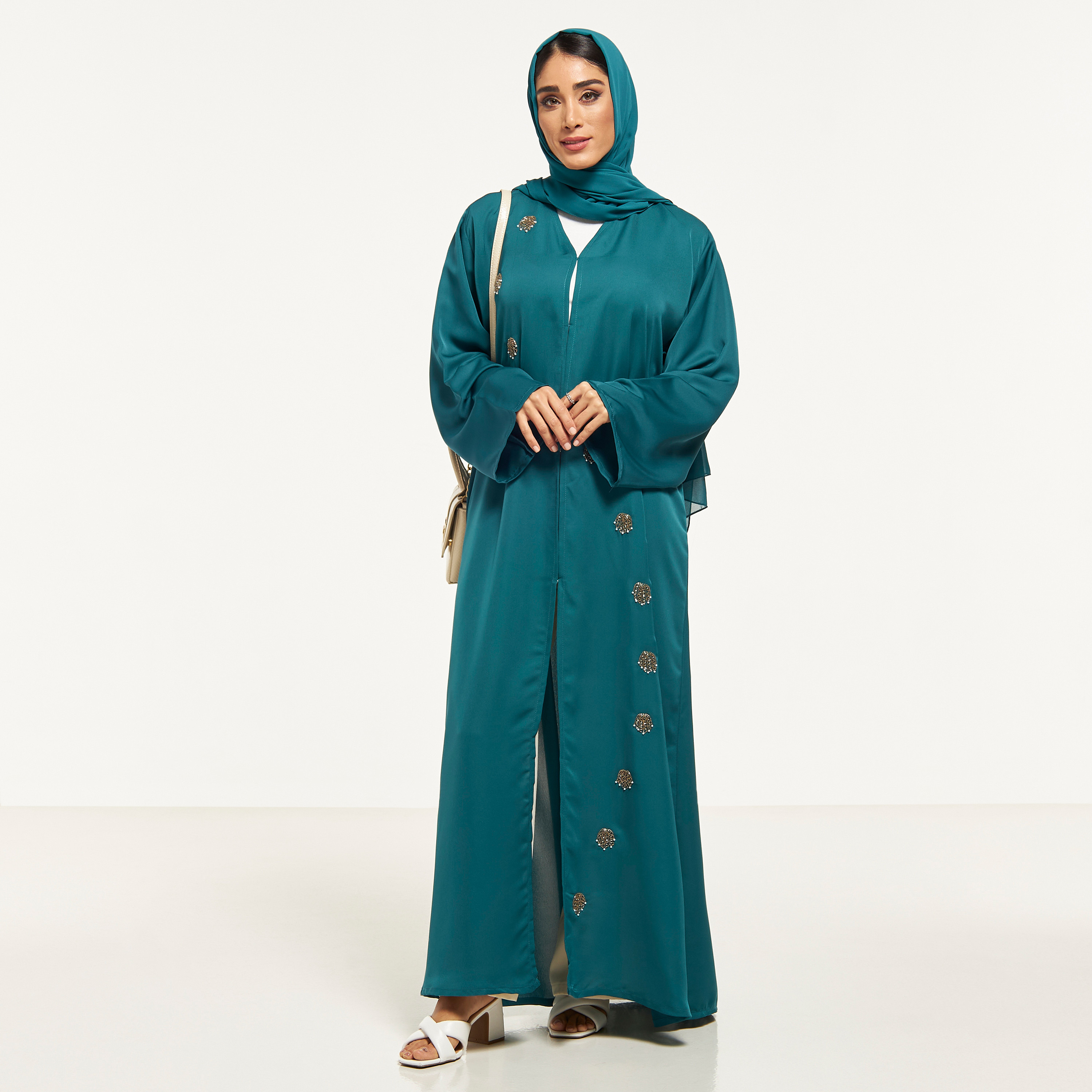 MOiSTREET Embellished Abaya with Hijab-women-arabicclothing-abayas-image-4