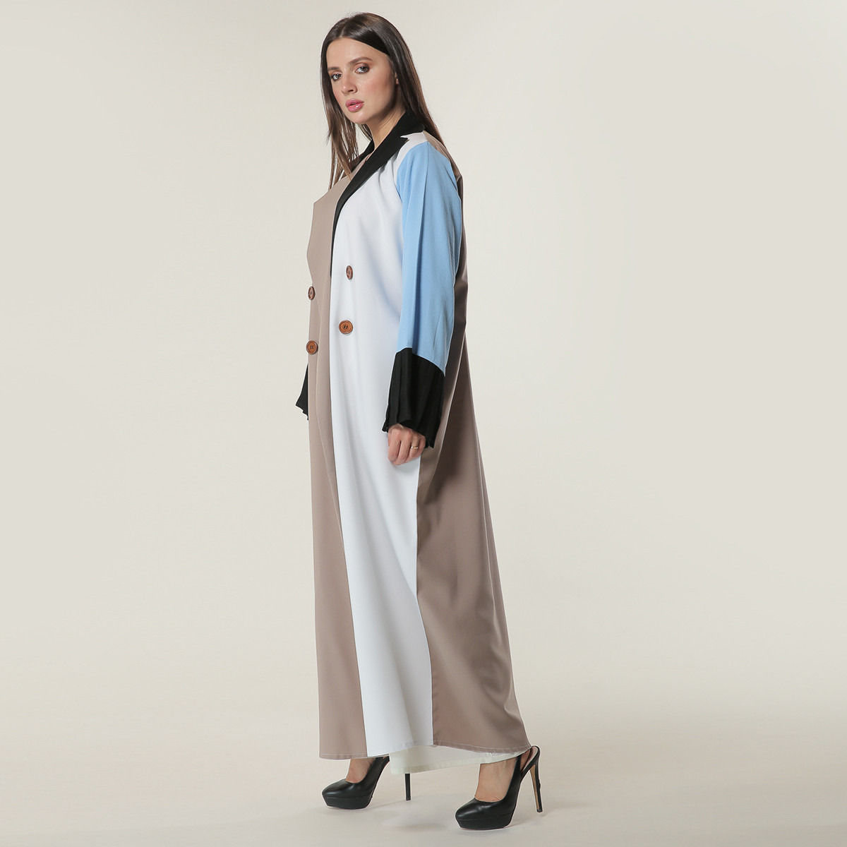 MOiSTREET Solid Abaya with Lapel and Button Detail-women-arabicclothing-abayas-image-2