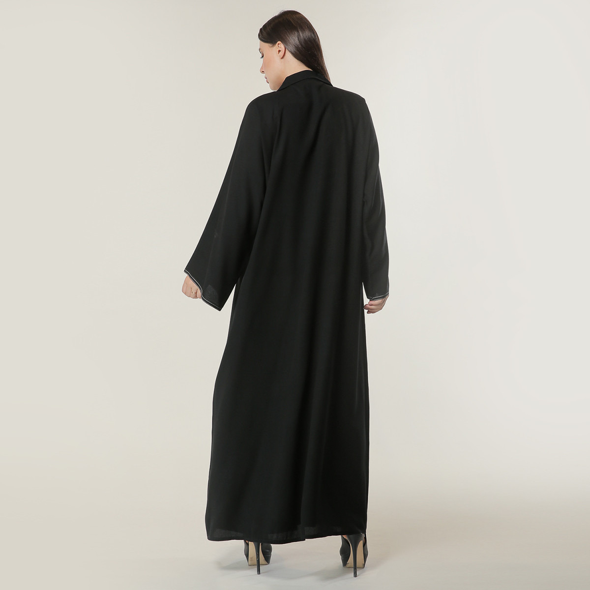 MOiSTREET Solid Collared Neck Abaya-women-arabicclothing-abayas-image-3