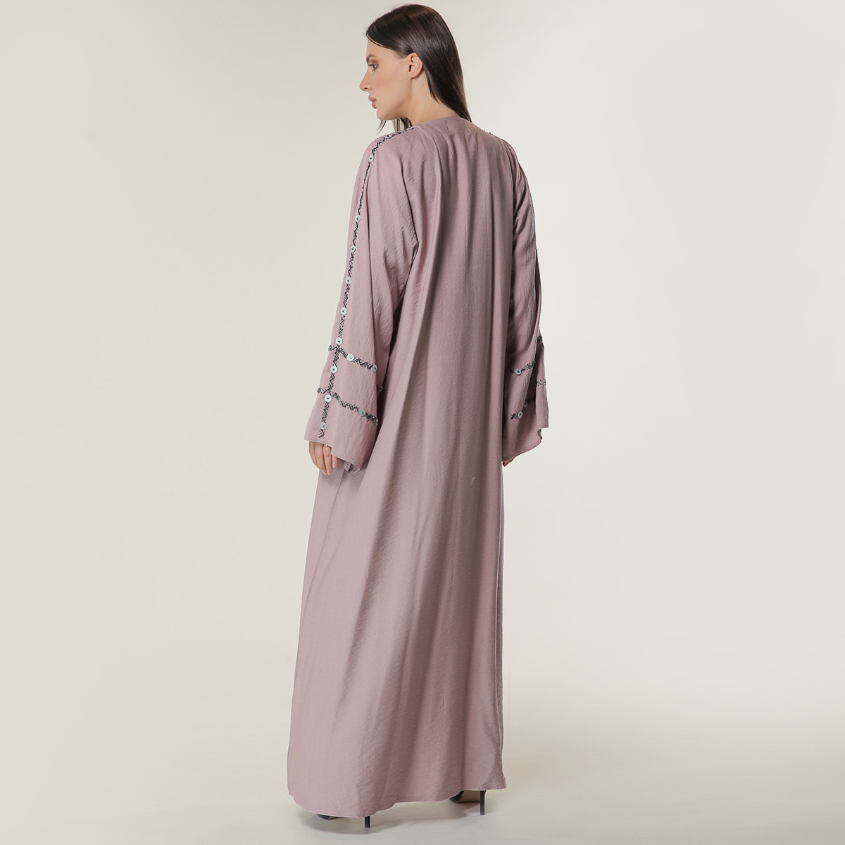MOiSTREET Embellished V-neck Abaya-women-arabicclothing-abayas-image-3