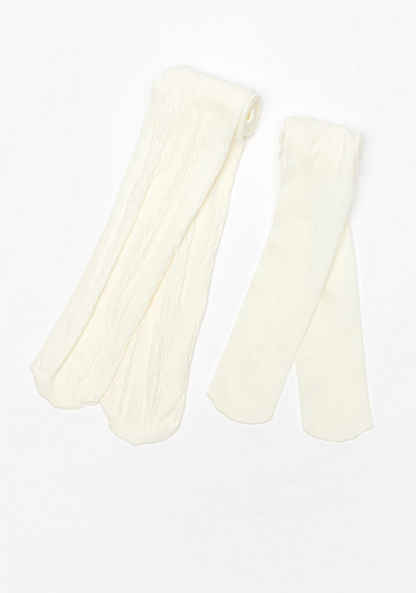 Textured Tights - Set of 2-Girl%27s Socks & Tights-image-0