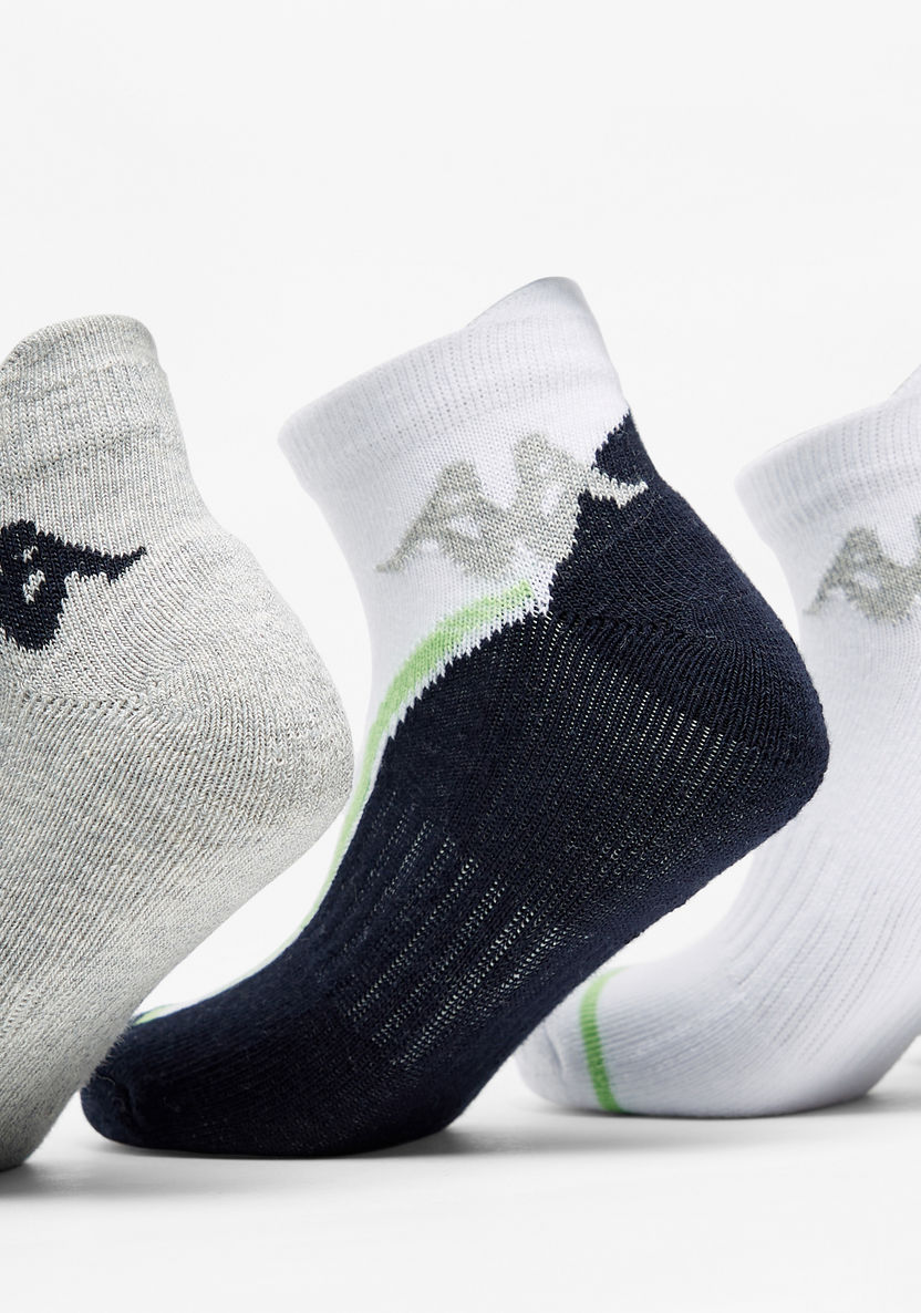 Kappa Logo Detail Ankle Length Sports Socks - Set of 5-Boy%27s Socks-image-3