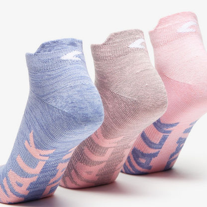 Dash Textured Ankle Length Sports Socks - Set of 3-Women%27s Socks-image-1